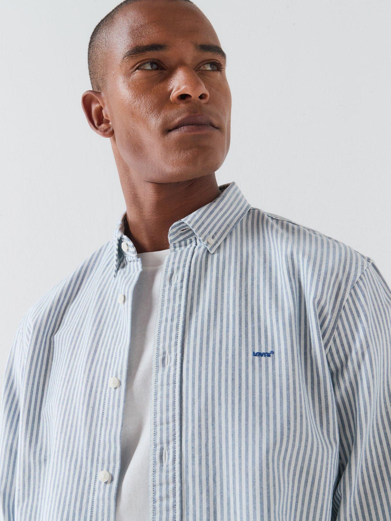 Image 5 of 6 of Levi's Authentic Button Down Striped Long Sleeve Shirt - White