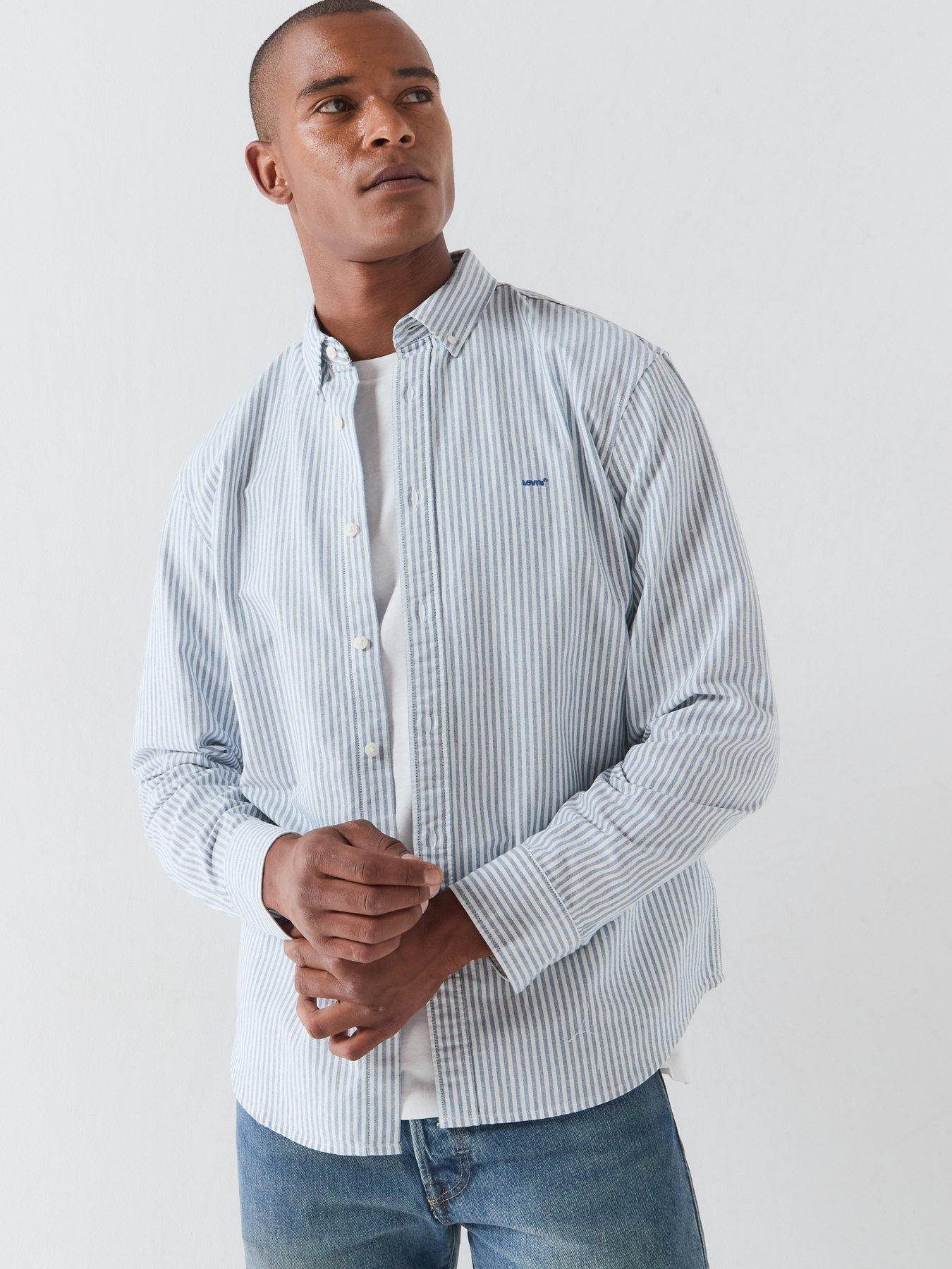 Image 6 of 6 of Levi's Authentic Button Down Striped Long Sleeve Shirt - White