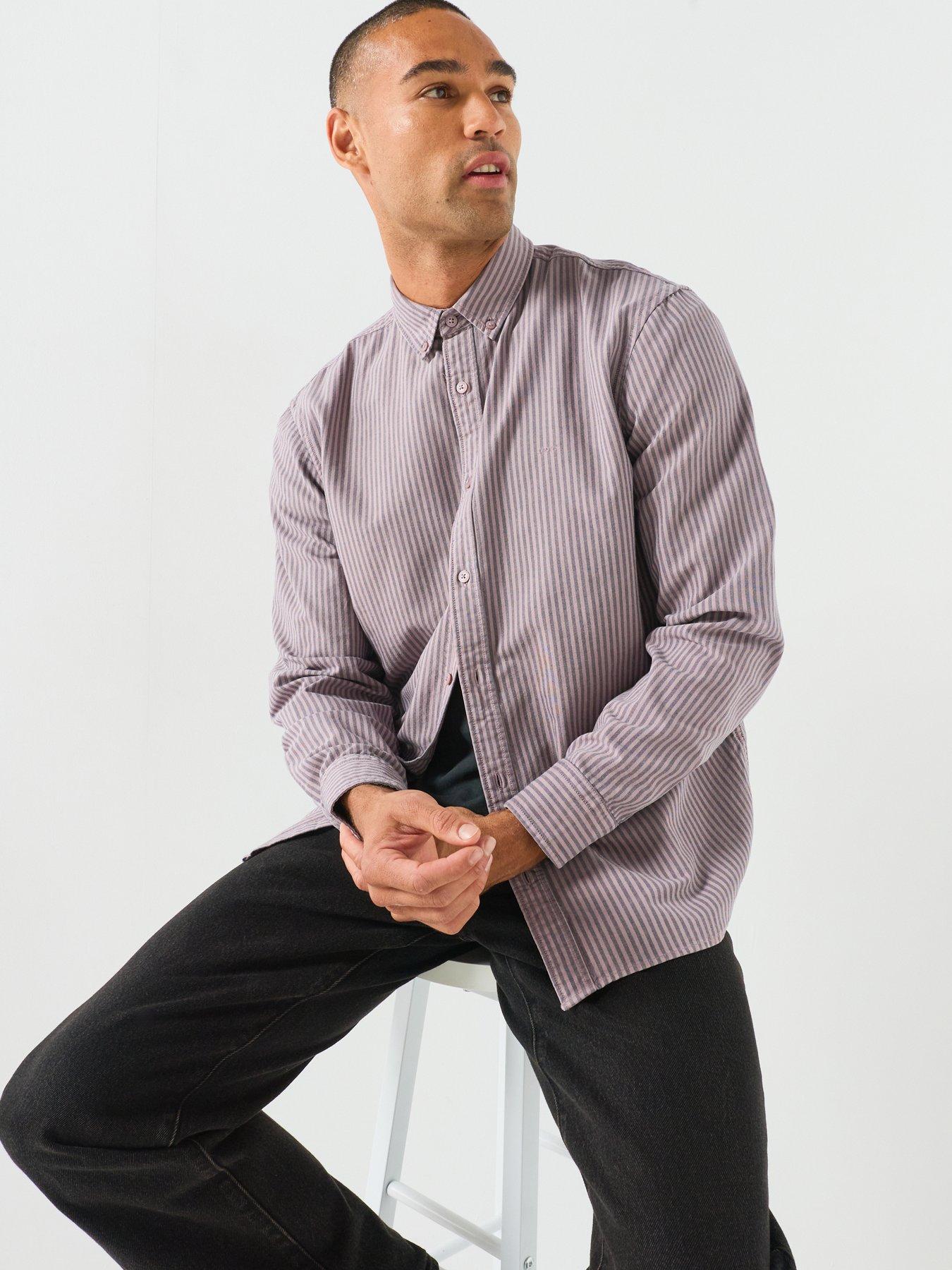 Image 1 of 6 of Levi's Levi's Authentic Button Down Striped Long Sleeve Shirt - Red