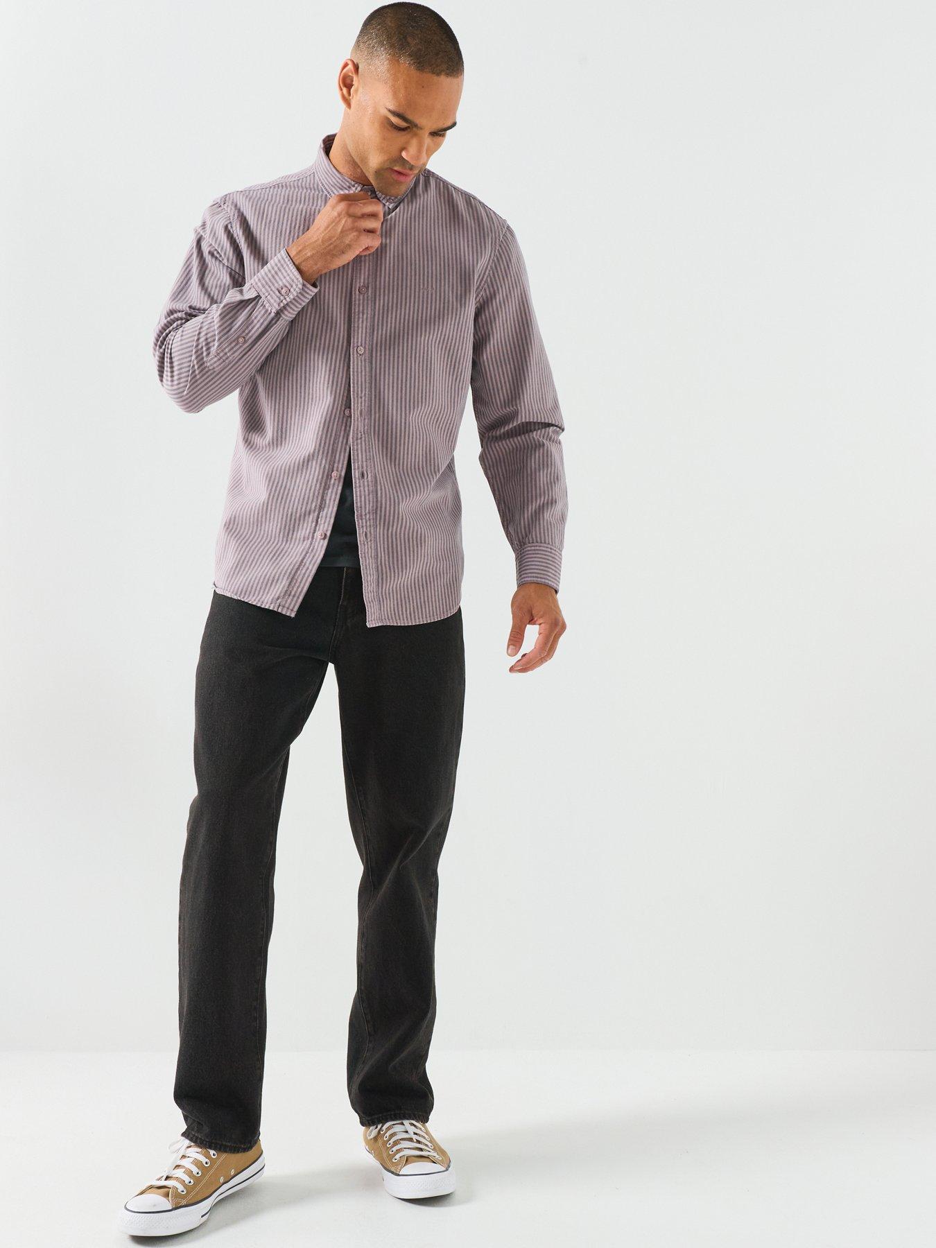 Image 3 of 6 of Levi's Levi's Authentic Button Down Striped Long Sleeve Shirt - Red