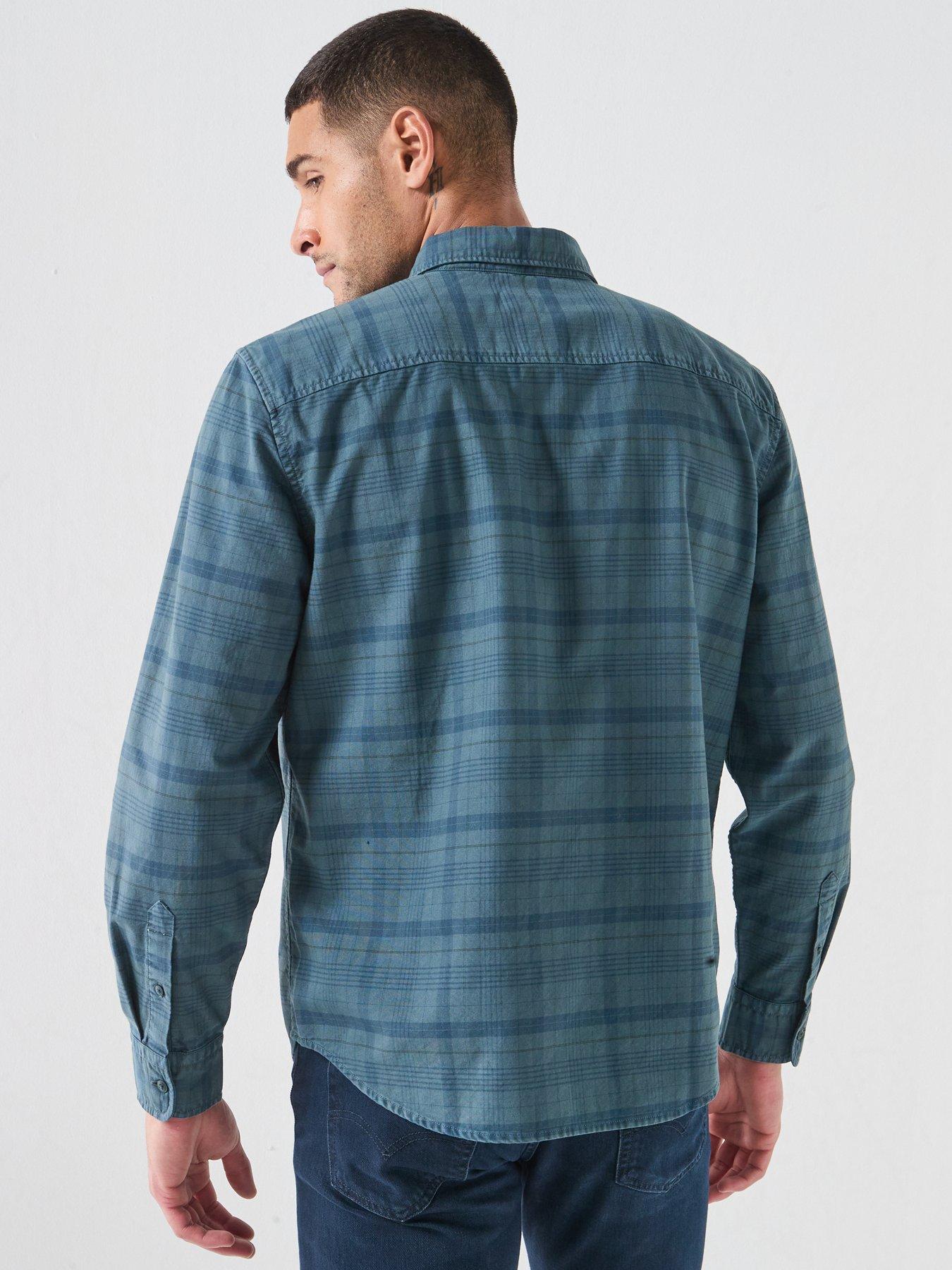 Image 2 of 6 of Levi's Men's Authentic Button-Down Checked Oxford Shirt - Dark Blue