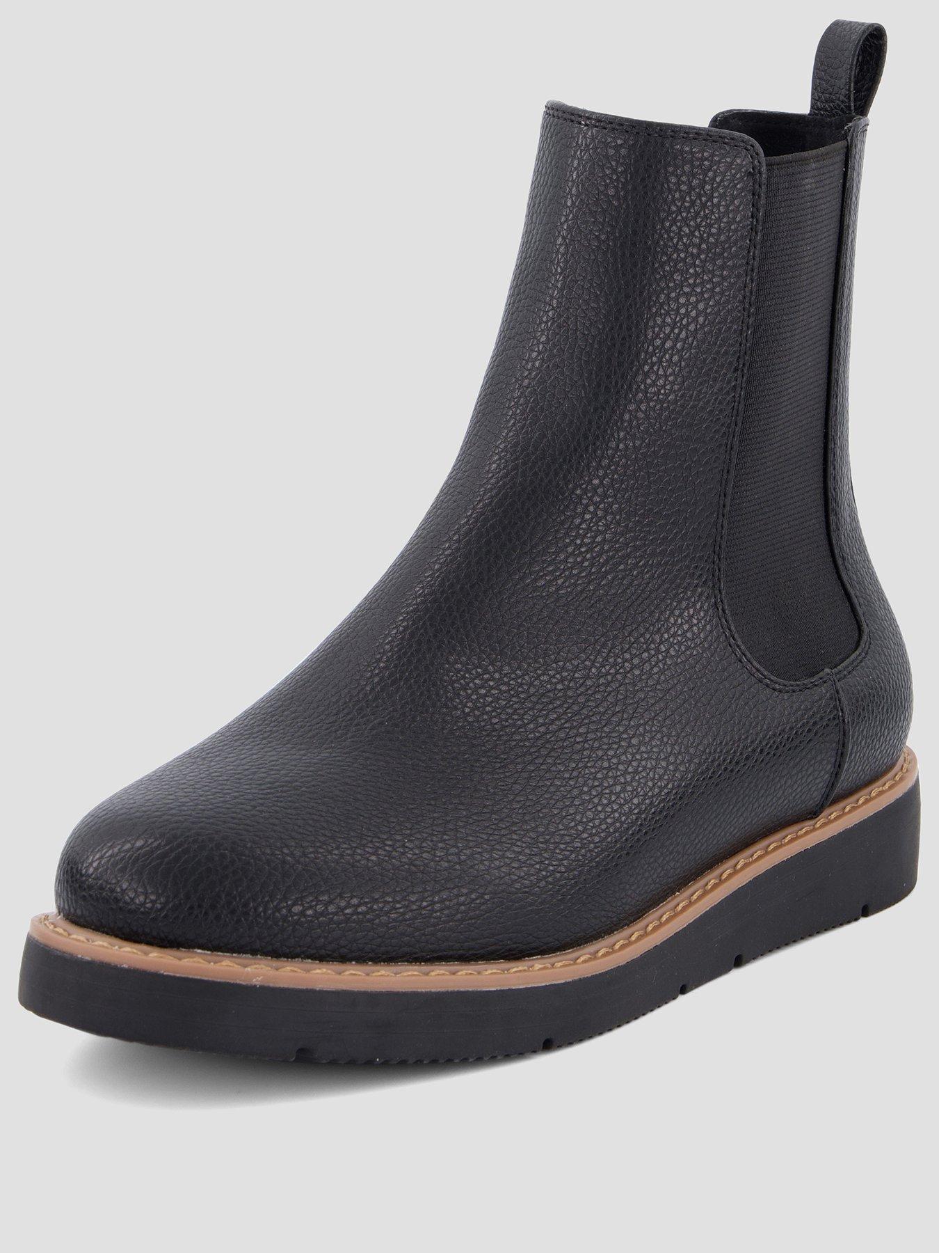 Image 2 of 7 of The Very Collection Wide Fit Flatform Chelsea Ankle Boot
