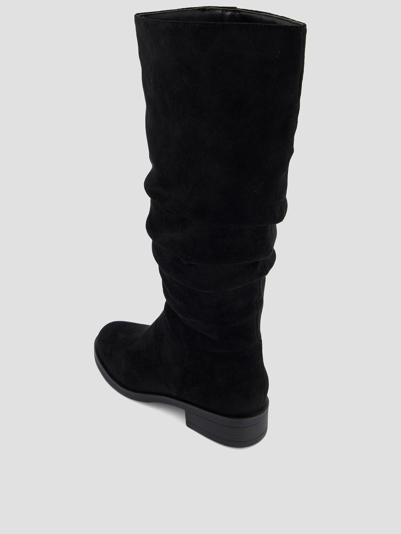 Image 3 of 8 of The Very Collection Comfort Slouch Knee High Boots with Wider Fit Calf - Black