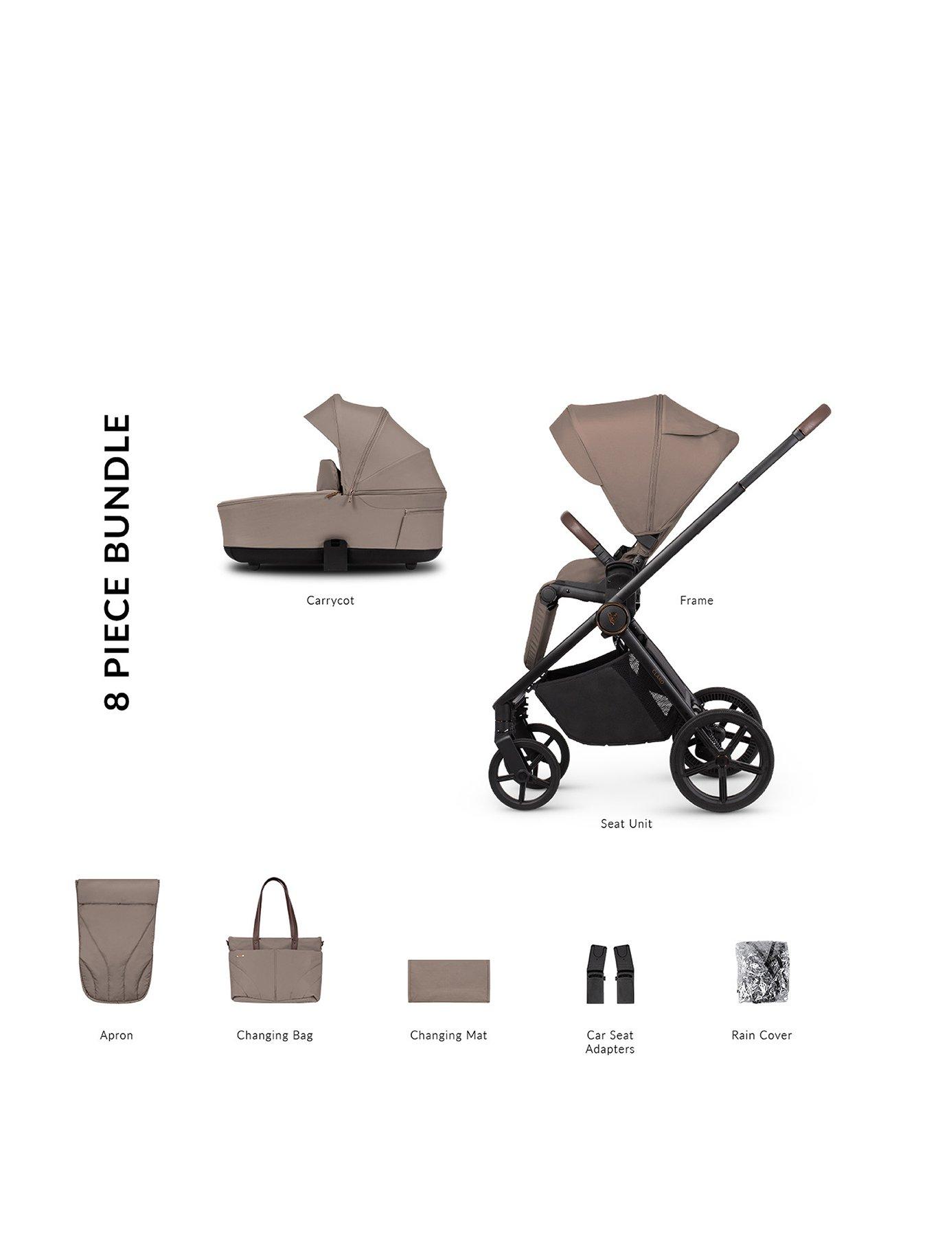 Venicci Claro 2 - 2in1 Pushchair Bundle Inc. Adapters - Almond