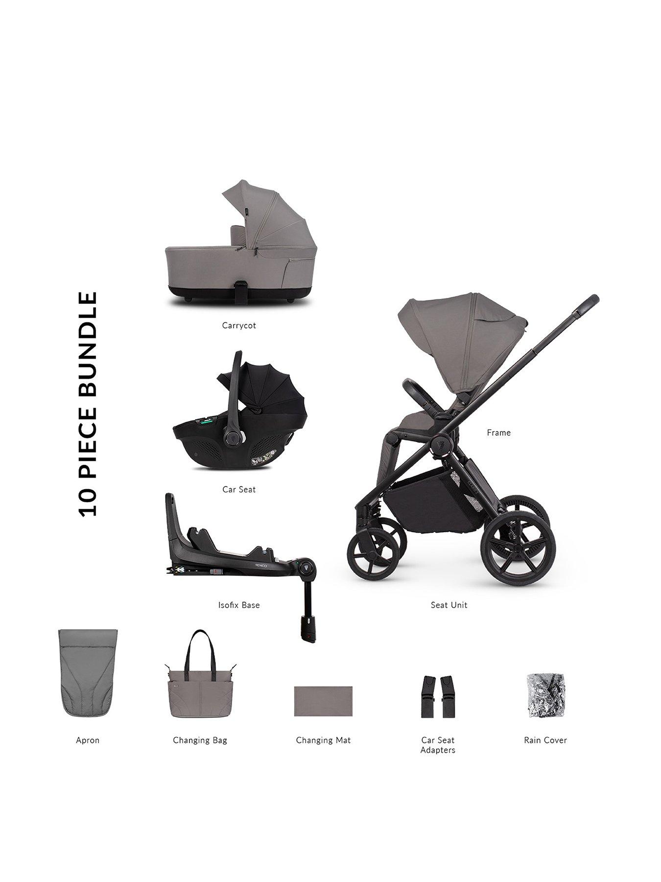 Image 1 of 7 of Venicci Claro 2 - 4in1 Pushchair Bundle Tiago Black Car Seat and 360 Base - Fog