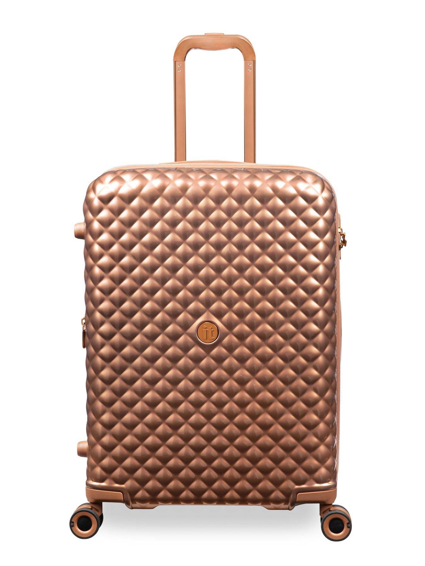 Image 2 of 7 of it Luggage Glitzy Metallic Copper Medium Suitcase