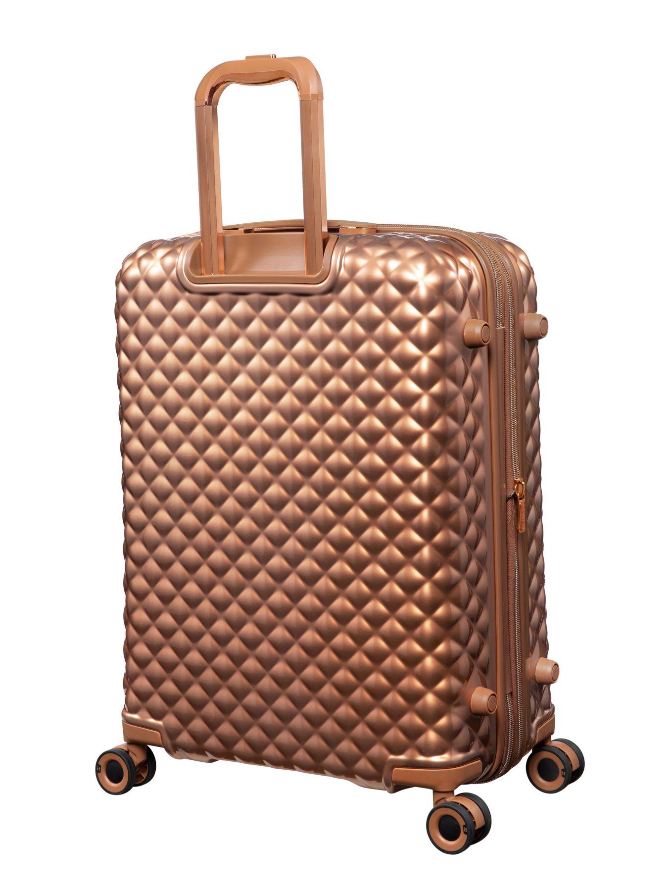 Image 3 of 7 of it Luggage Glitzy Metallic Copper Medium Suitcase