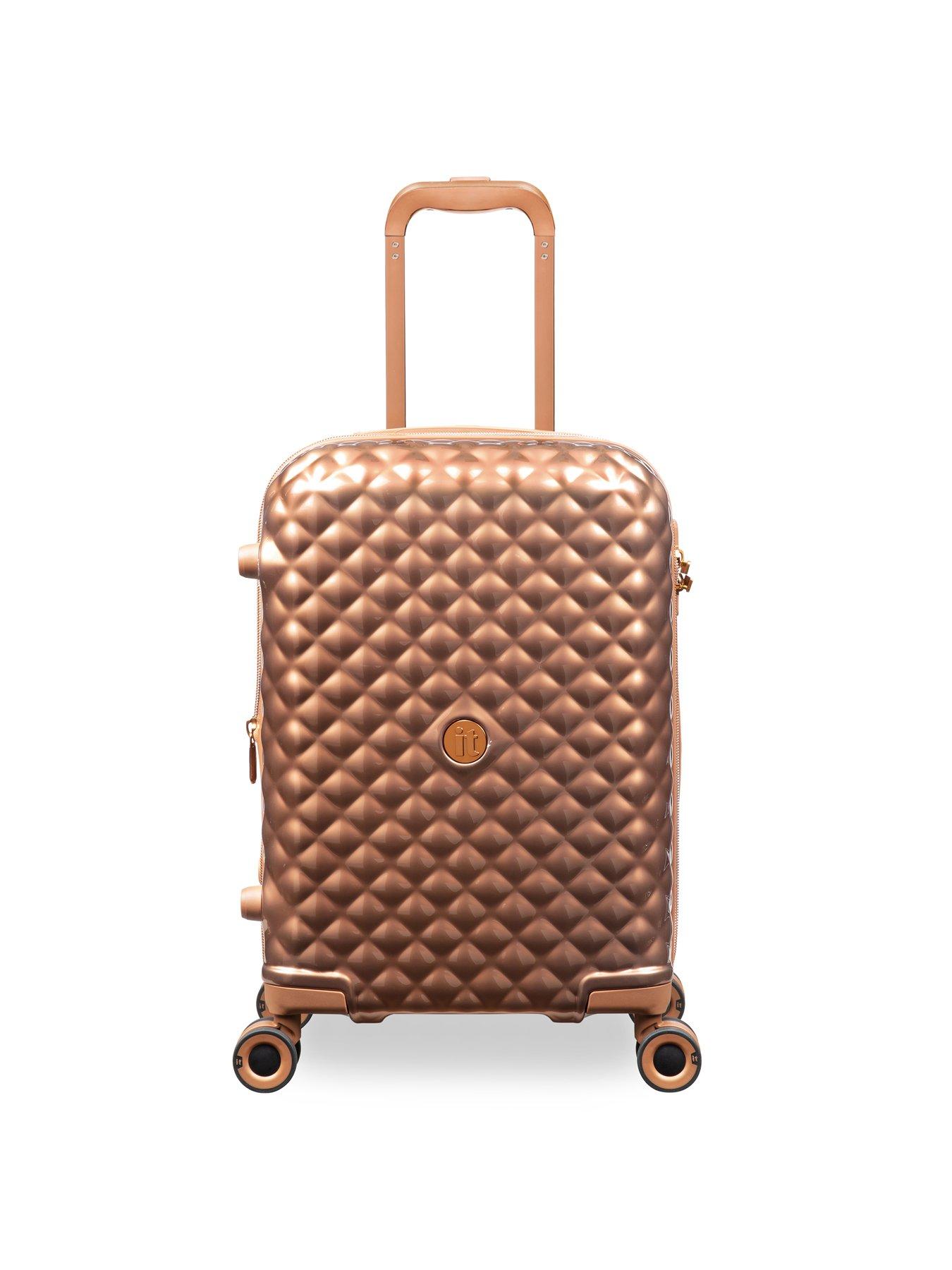 Image 2 of 7 of it Luggage Glitzt Metallic Copper Cabin Suitcase