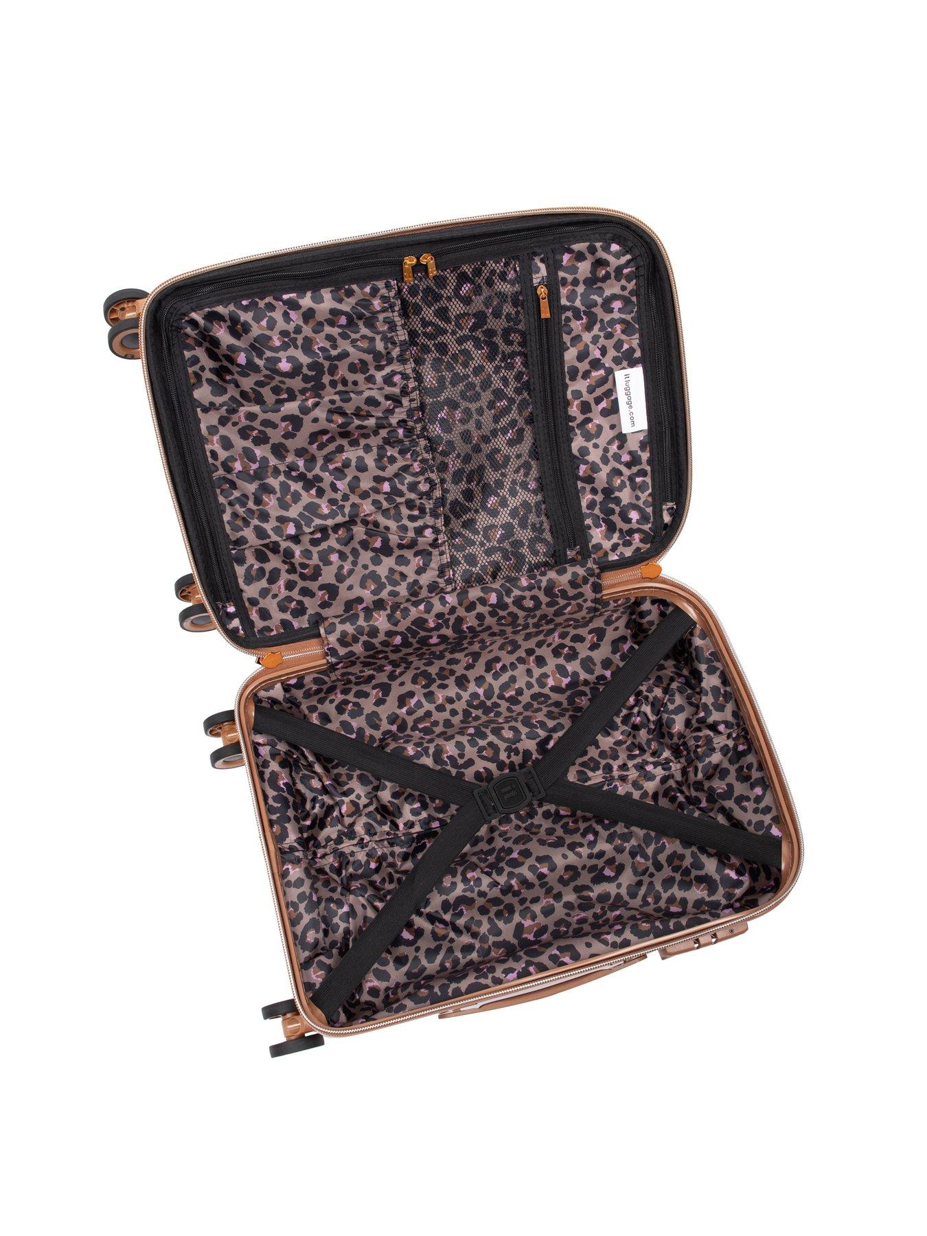Image 7 of 7 of it Luggage Glitzt Metallic Copper Cabin Suitcase