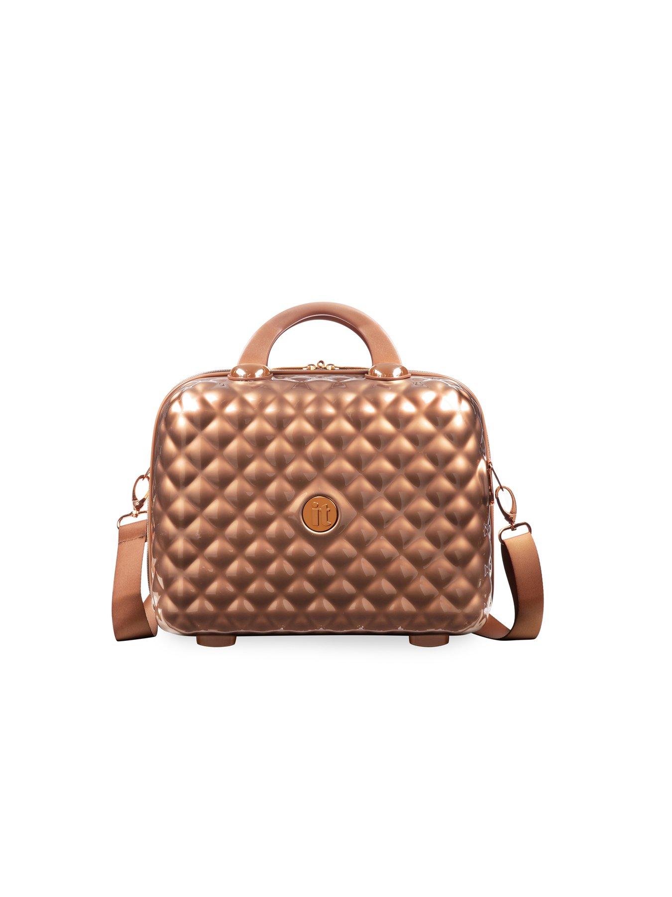 Image 3 of 7 of it Luggage Glitzy Metallic Copper Vanity Case
