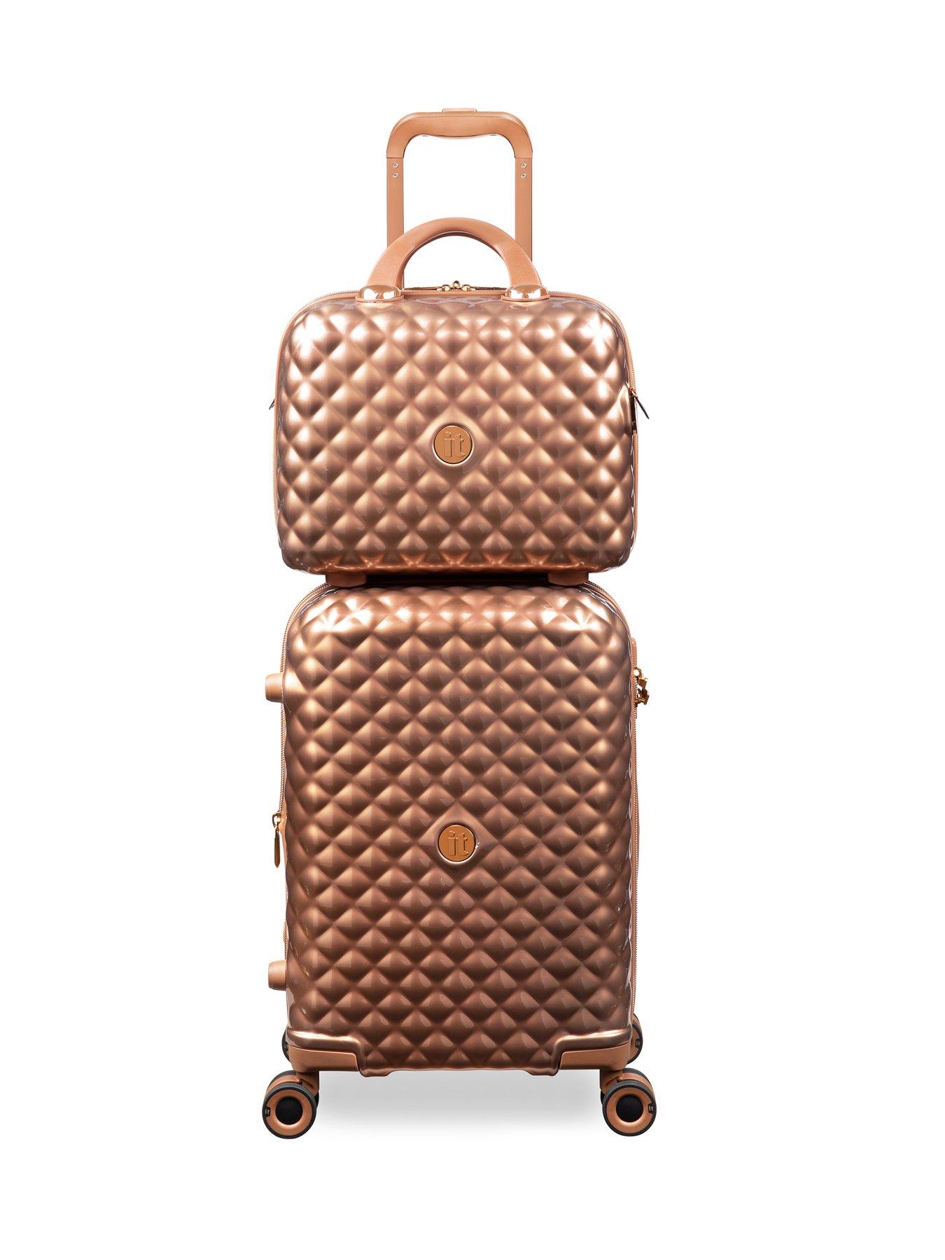 Image 4 of 7 of it Luggage Glitzy Metallic Copper Vanity Case