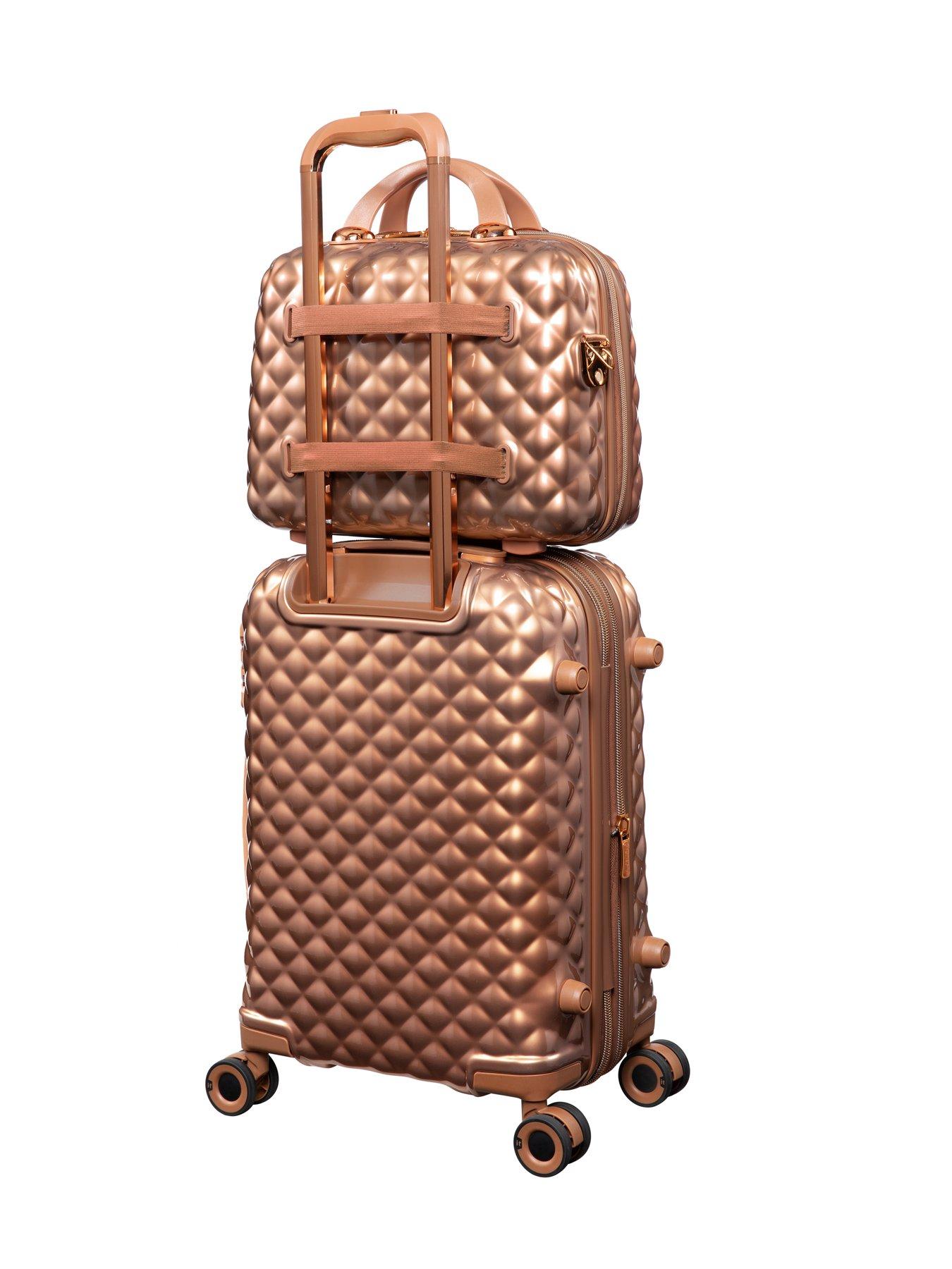 Image 5 of 7 of it Luggage Glitzy Metallic Copper Vanity Case