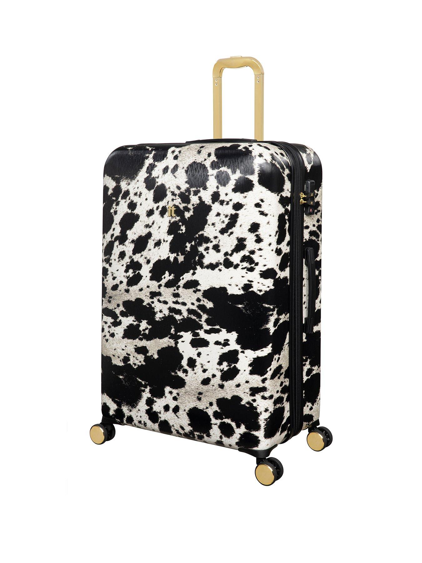 Image 1 of 7 of it Luggage Sheen Textured Cow Large Suitcase
