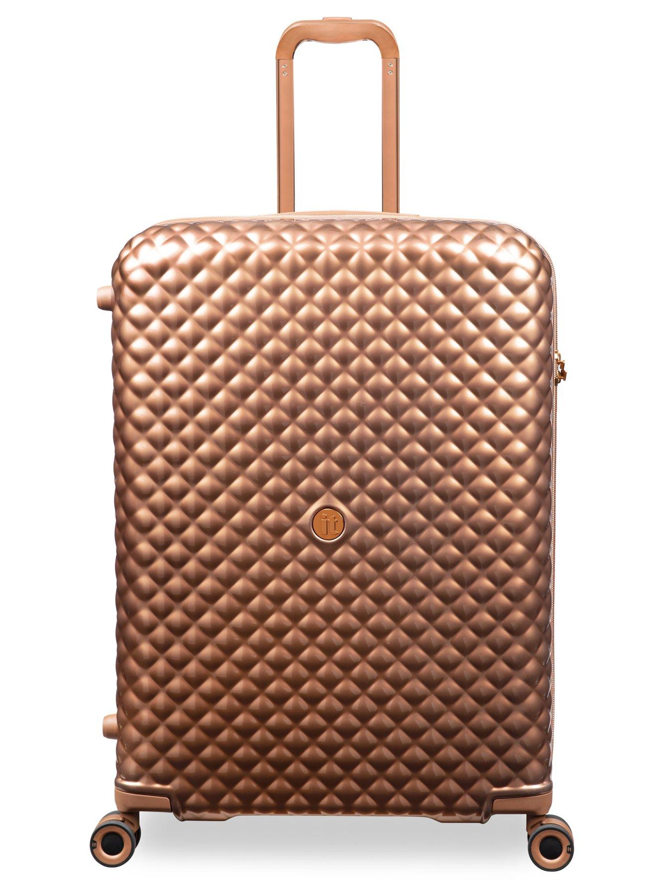 Image 2 of 7 of it Luggage Glitzy Metallic Copper Large Suitcase