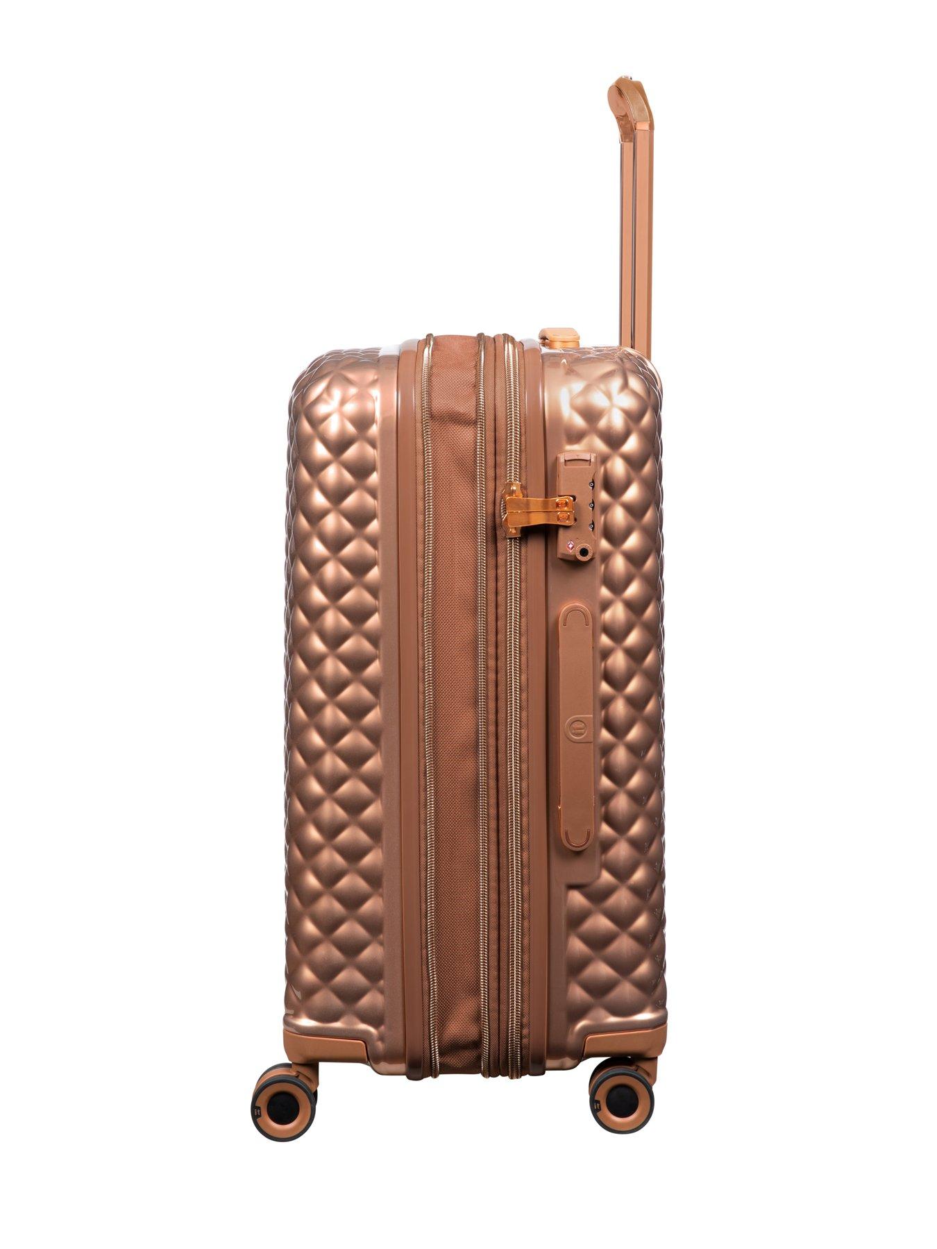 Image 6 of 7 of it Luggage Glitzy Metallic Copper Large Suitcase