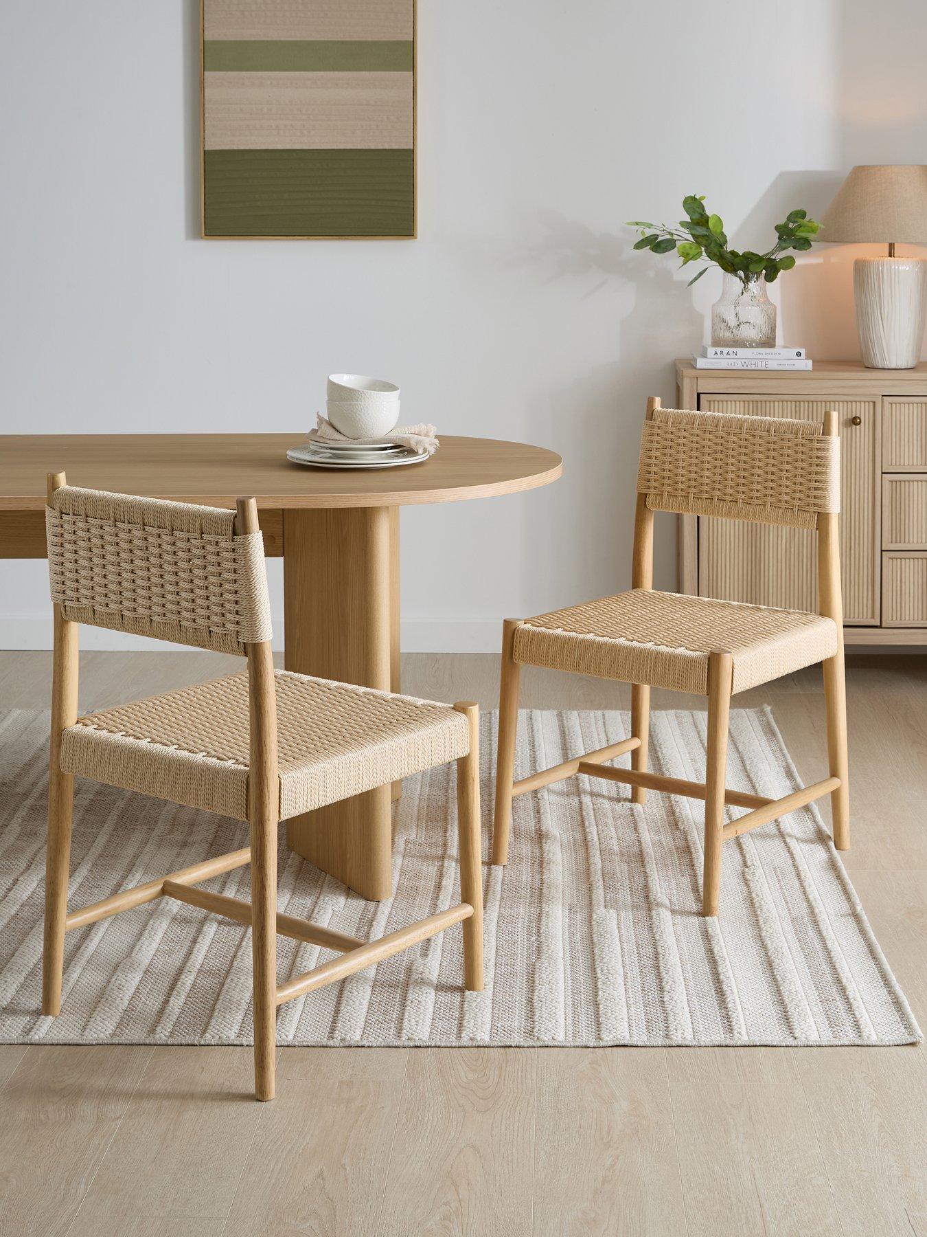 Image 1 of 7 of The Very Collection Fitz Woven Pair Of Dining Chairs