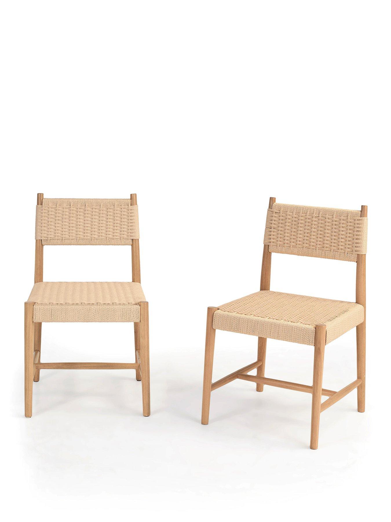 Image 2 of 7 of The Very Collection Fitz Woven Pair Of Dining Chairs