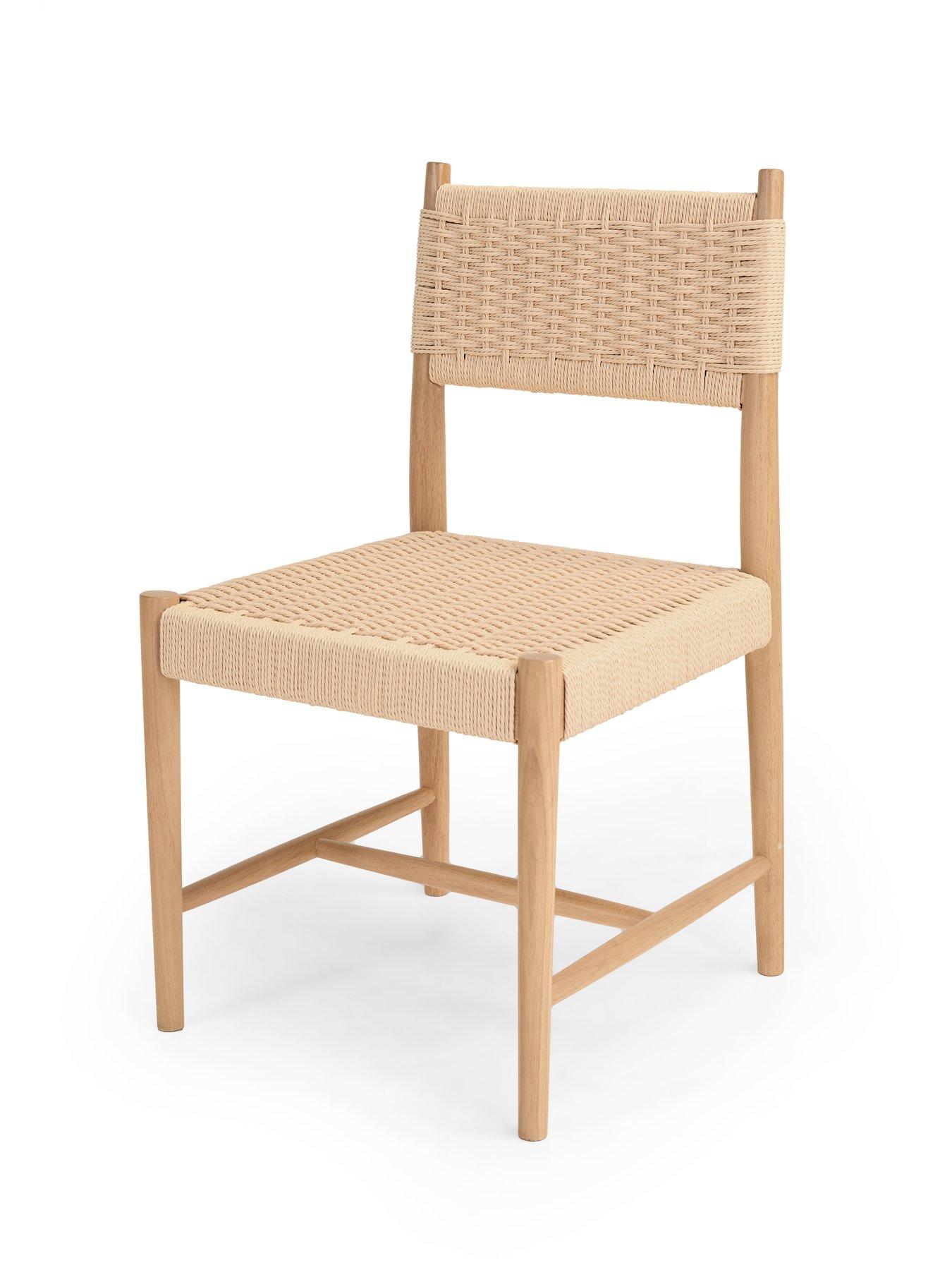 Image 4 of 7 of The Very Collection Fitz Woven Pair Of Dining Chairs
