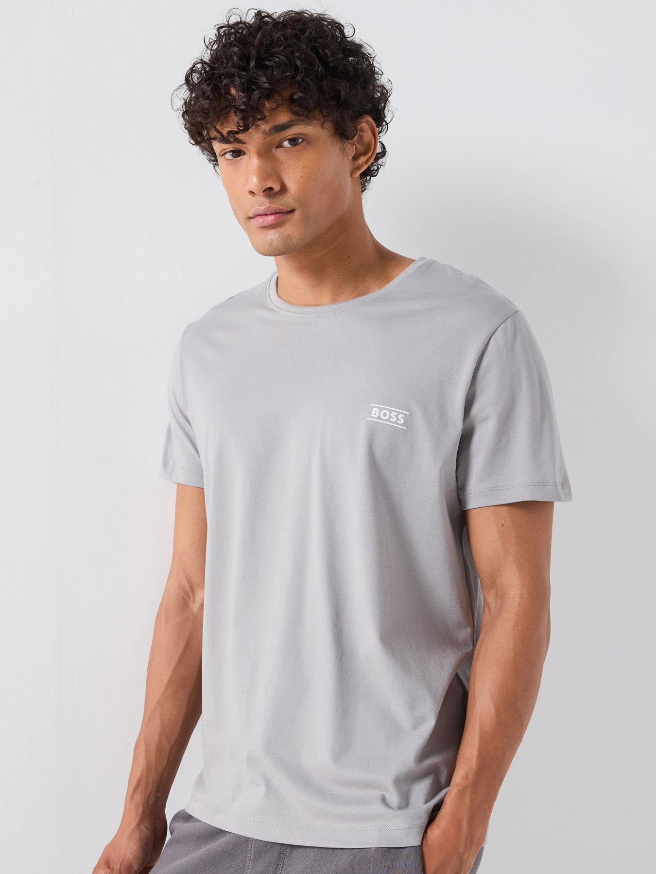 BOSS Regular Fit Logo Detail T-Shirt - Light Grey