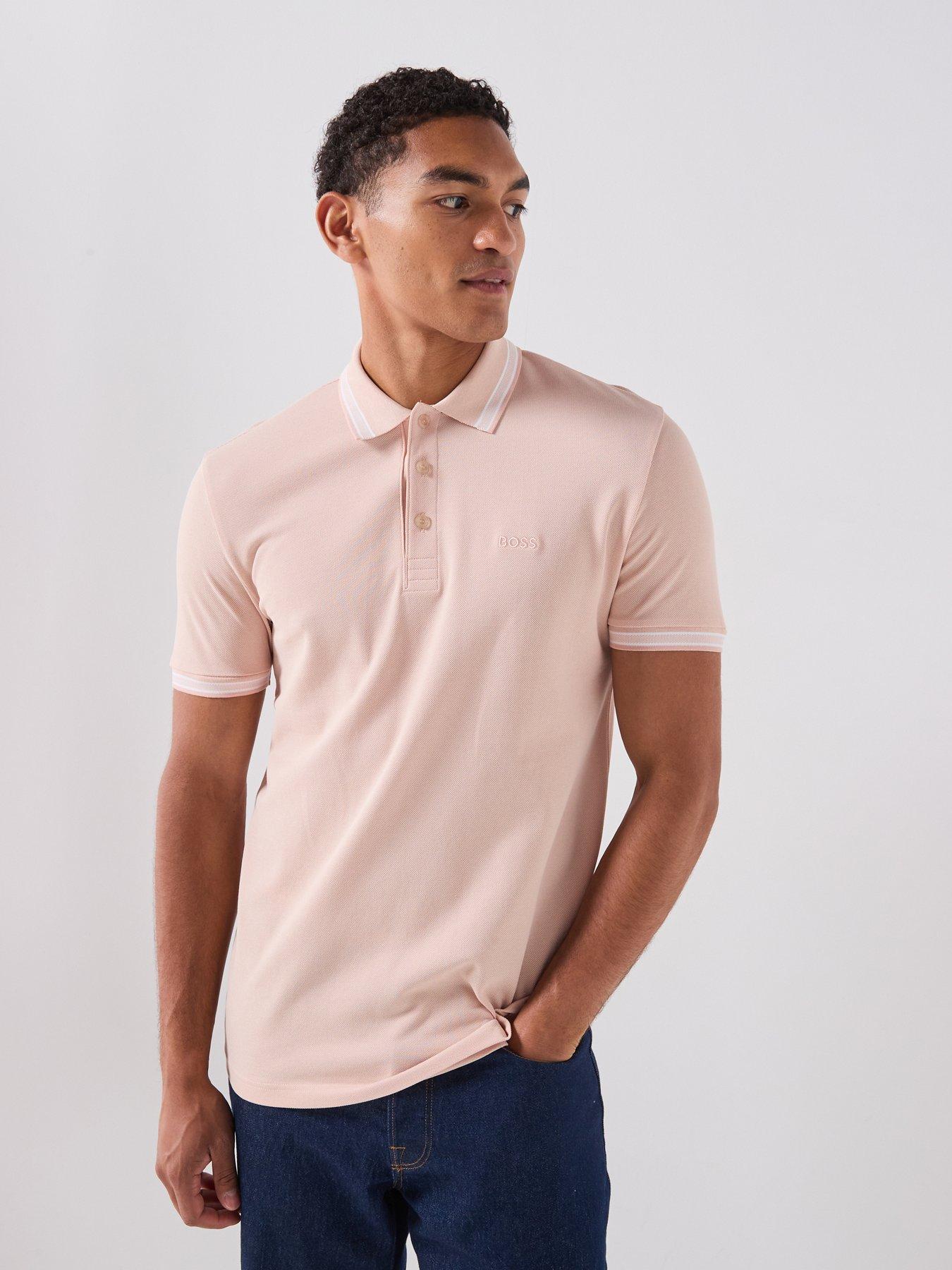 BOSS Paddy Regular Fit Tipping Polo Shirt - Orange