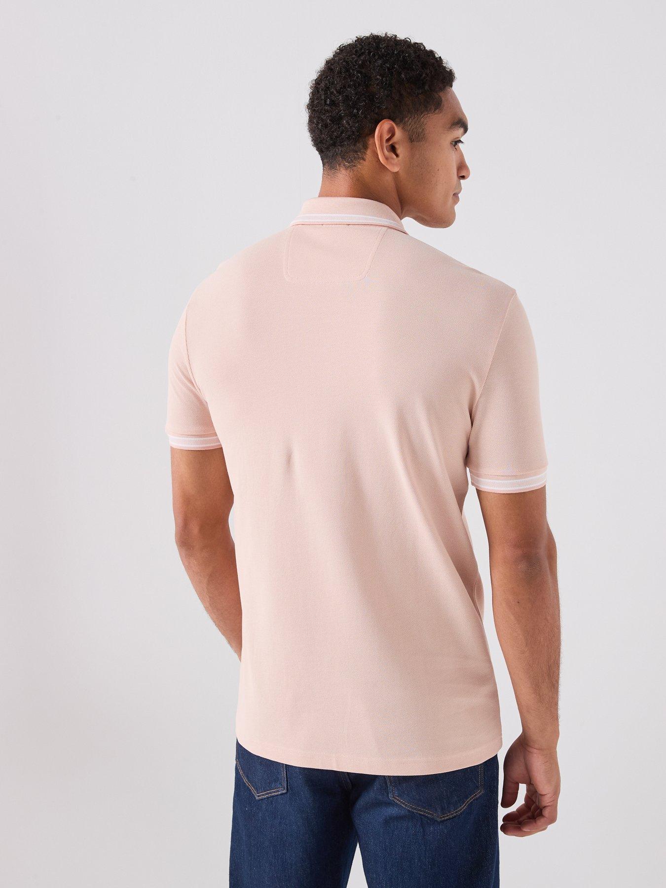 Image 2 of 6 of BOSS Paddy Regular Fit Tipping Polo Shirt - Orange