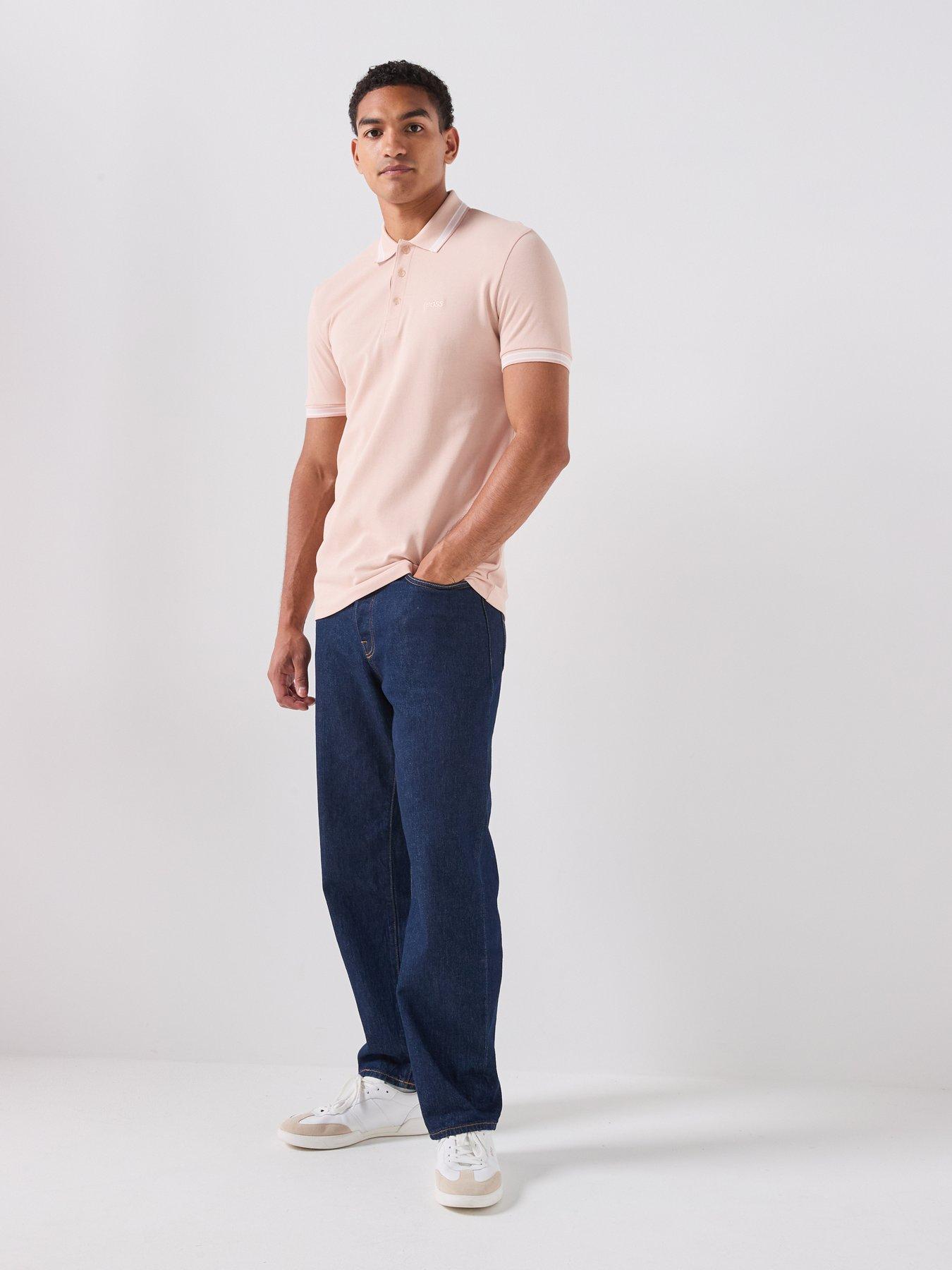 Image 3 of 6 of BOSS Paddy Regular Fit Tipping Polo Shirt - Orange
