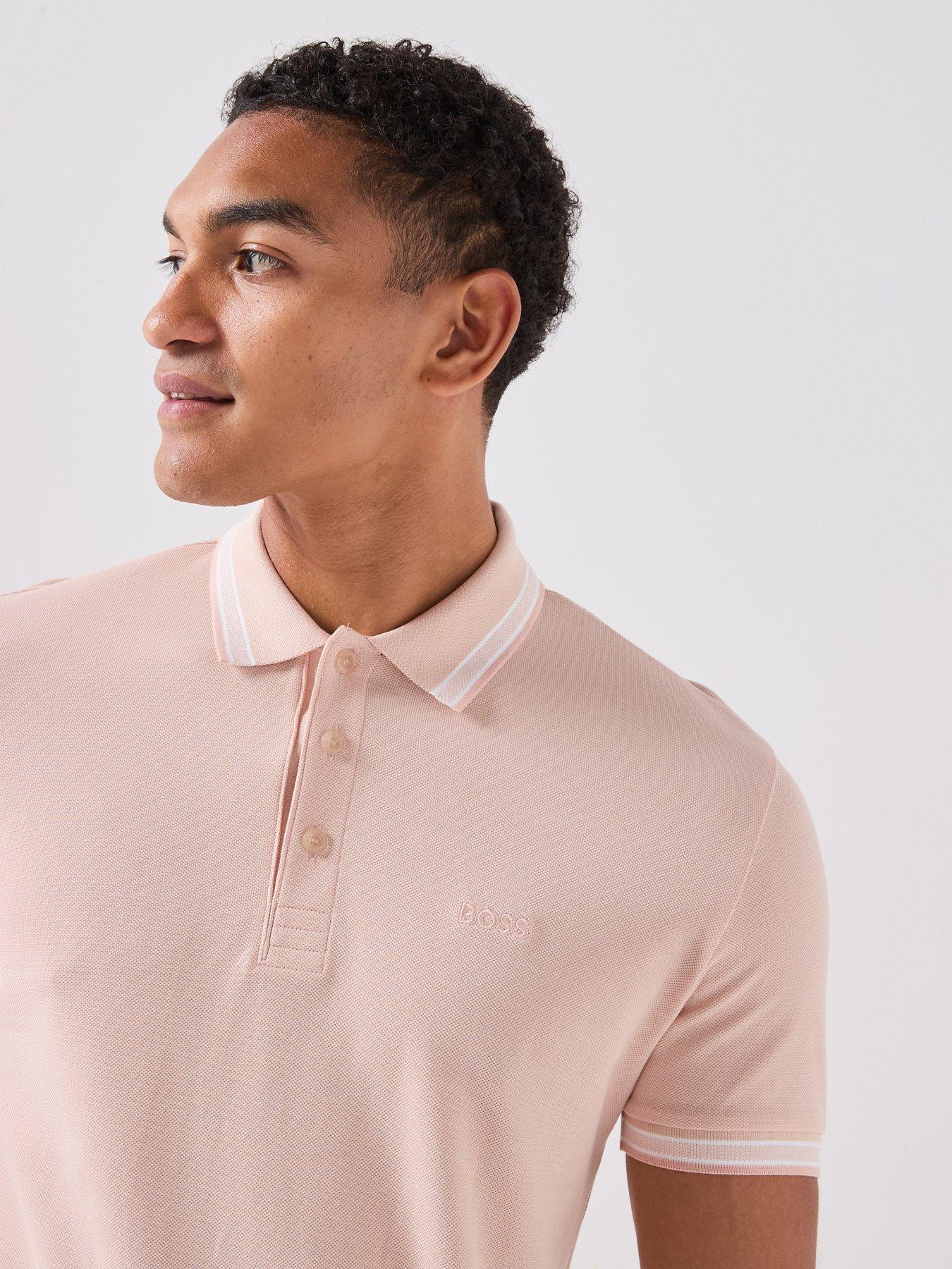 Image 4 of 6 of BOSS Paddy Regular Fit Tipping Polo Shirt - Orange
