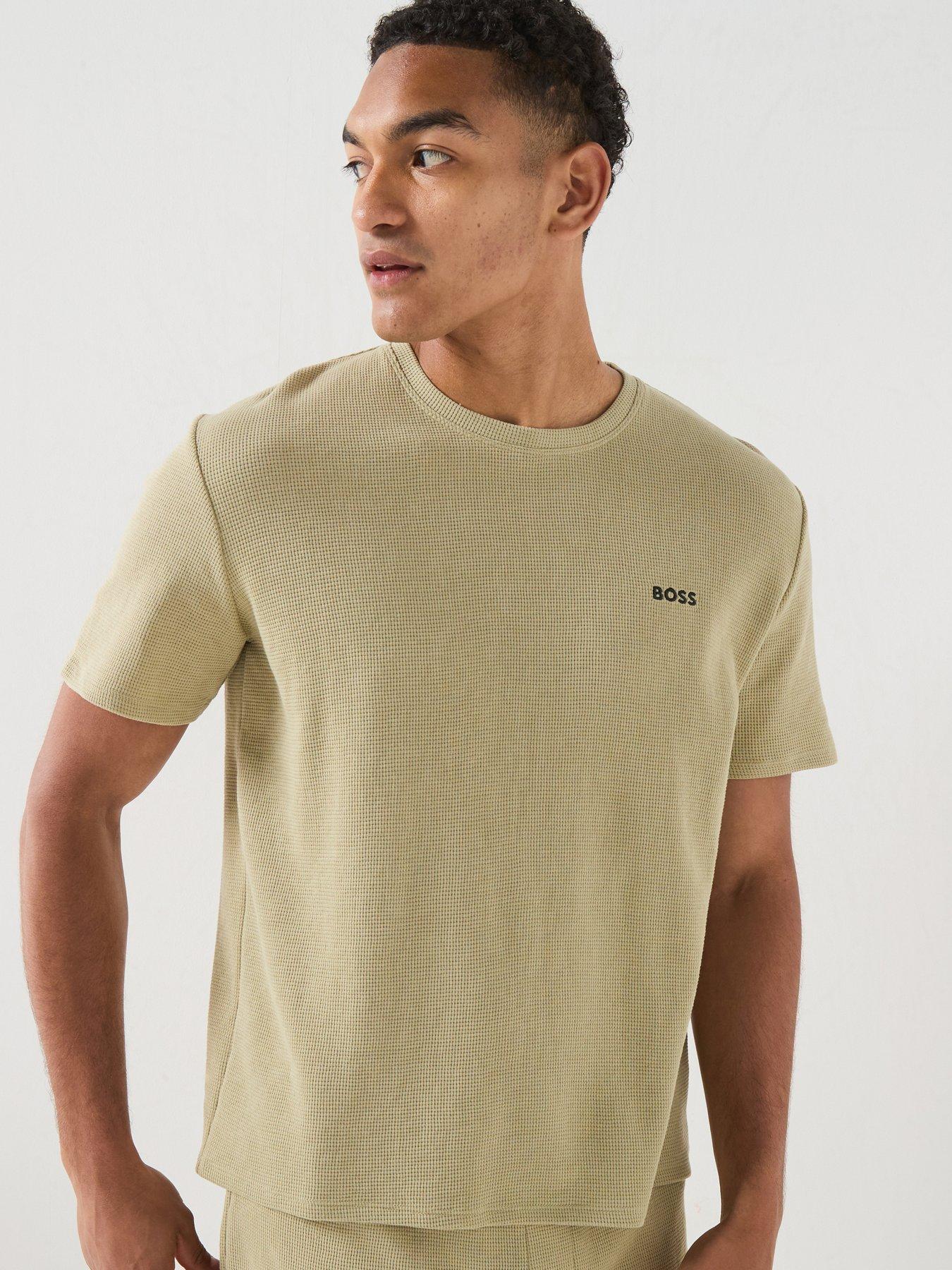 BOSS Boss Regular Fit Waffle Loungewear T-shirt - Light Green