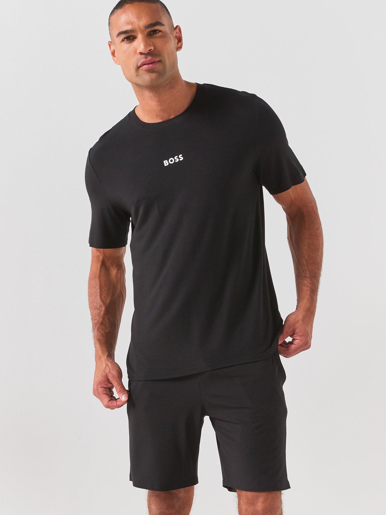 Image 1 of 6 of BOSS Bodywear Piqu&egrave; Short Pyjama Set - Black