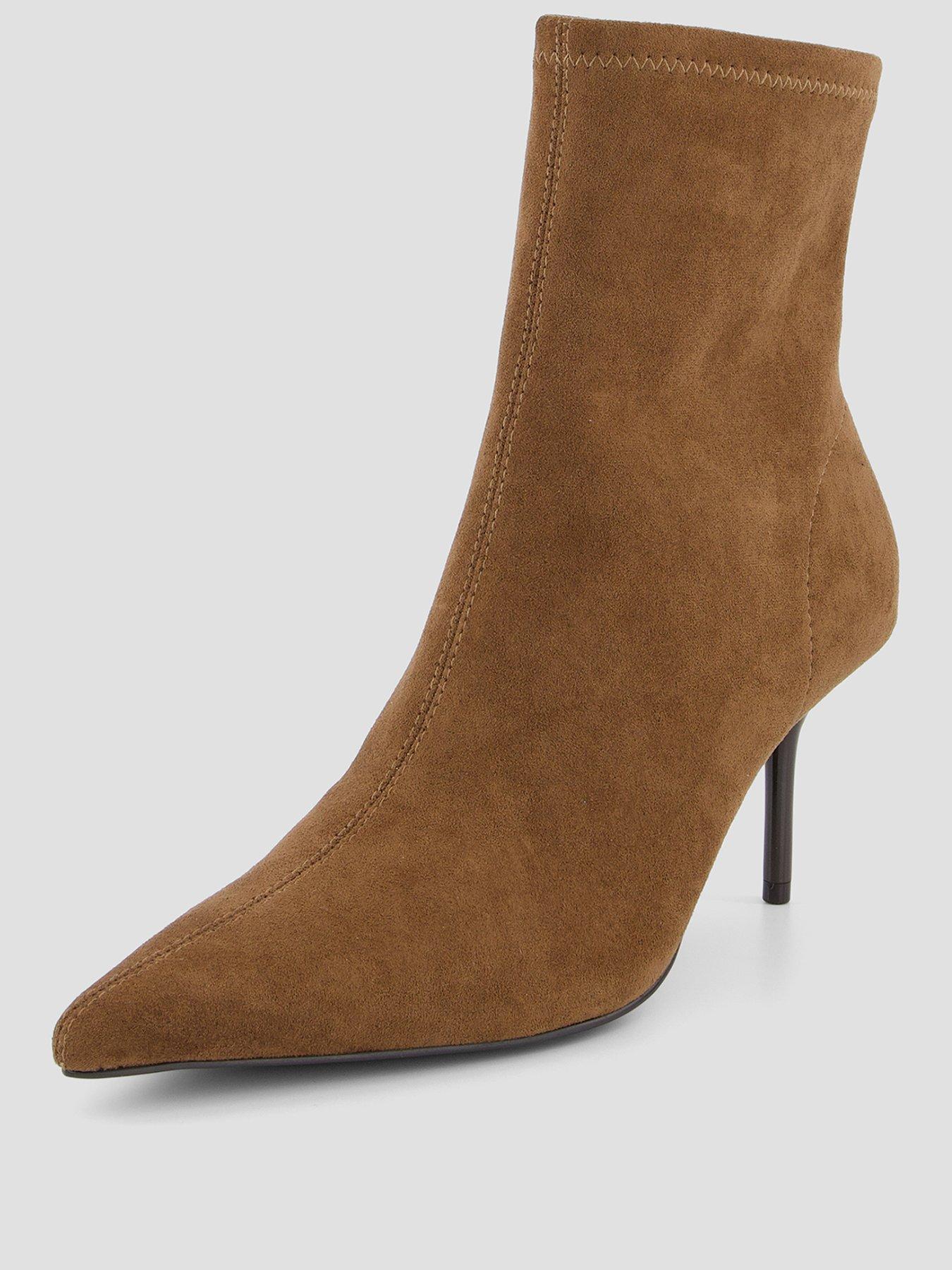 Image 2 of 7 of The Very Collection Real Suede Pointed Ankle Boot With Heel