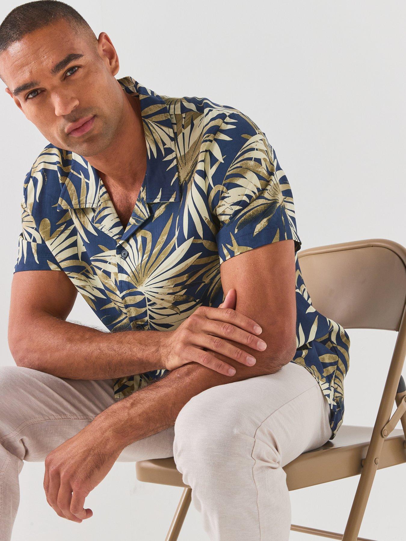 Image 4 of 6 of BOSS Regular-Fit Shirt With All Over Print - Khaki
