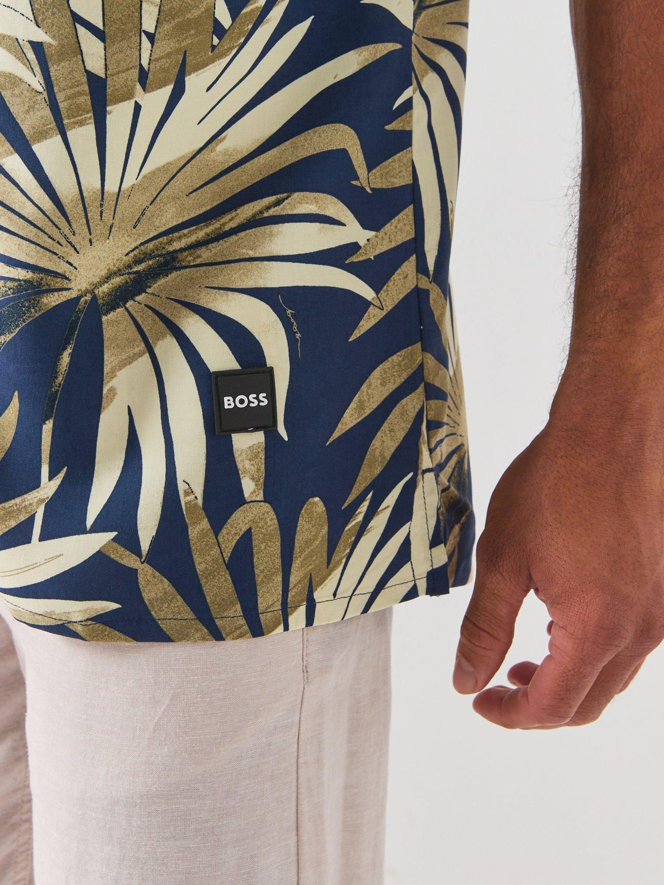 Image 5 of 6 of BOSS Regular-Fit Shirt With All Over Print - Khaki