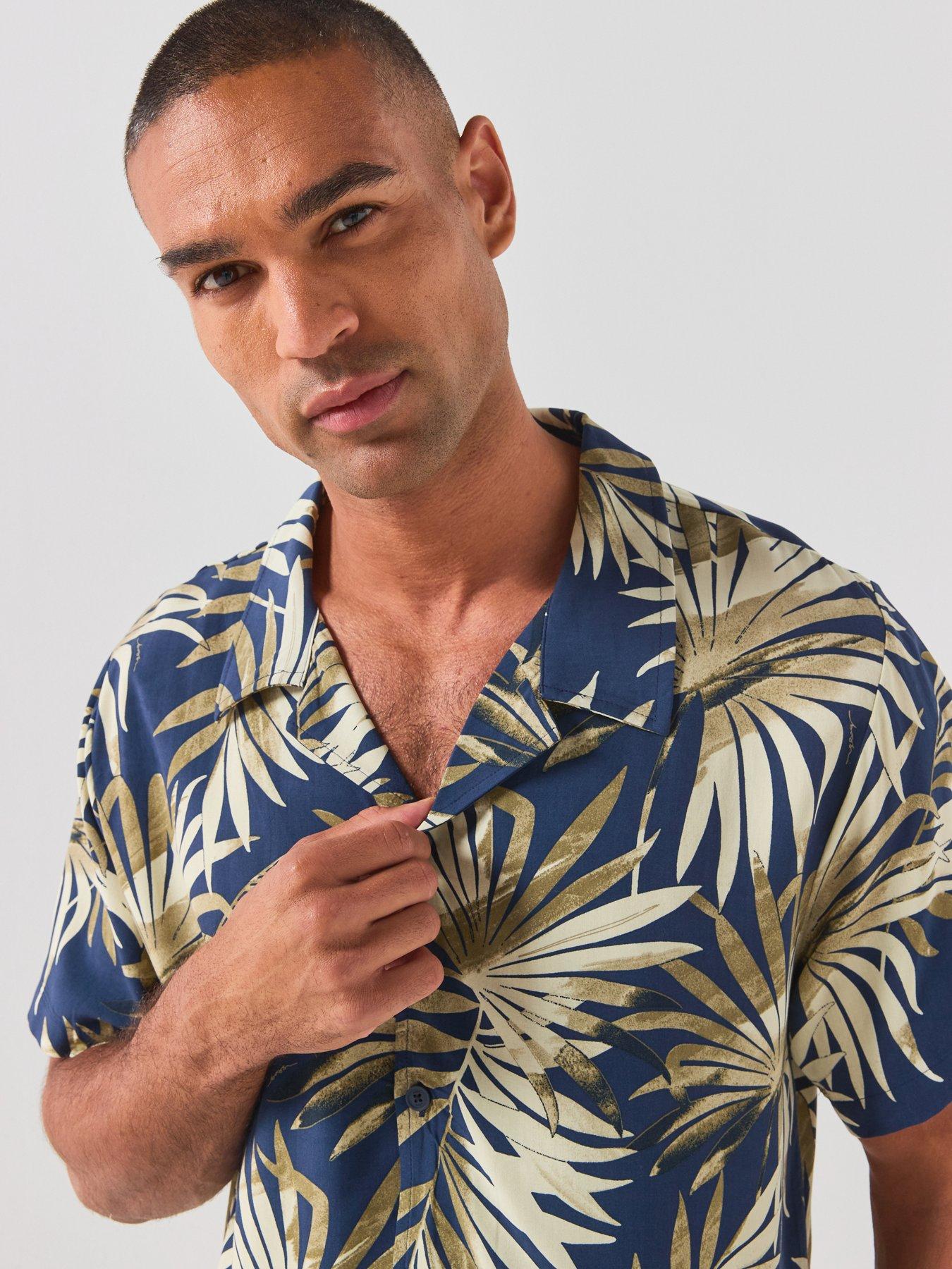 Image 6 of 6 of BOSS Regular-Fit Shirt With All Over Print - Khaki