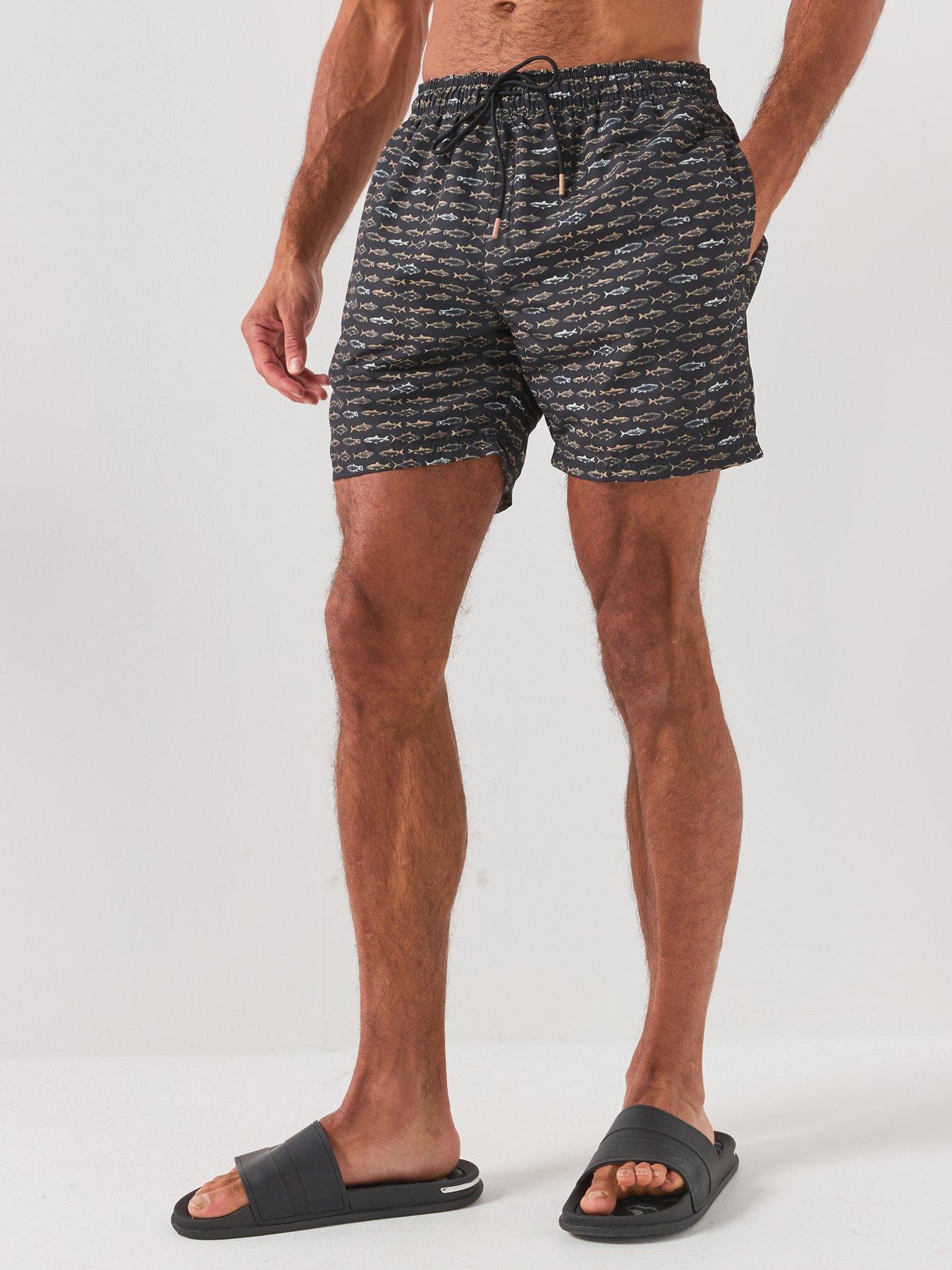 BOSS Bodywear Danio Shark Print Swim Shorts - Black
