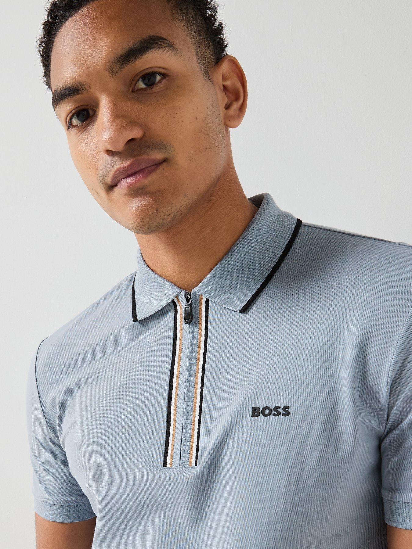 Image 4 of 5 of BOSS Philix 1/4 Zip Polo Shirt - Grey