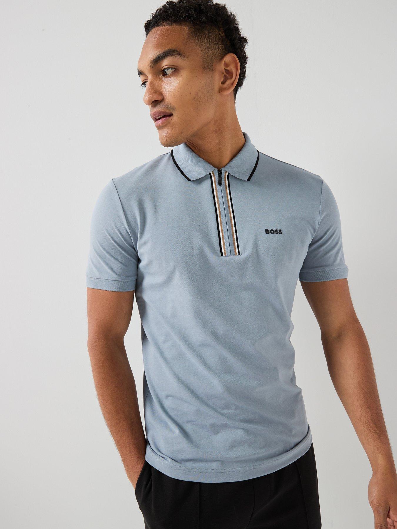 Image 5 of 5 of BOSS Philix 1/4 Zip Polo Shirt - Grey