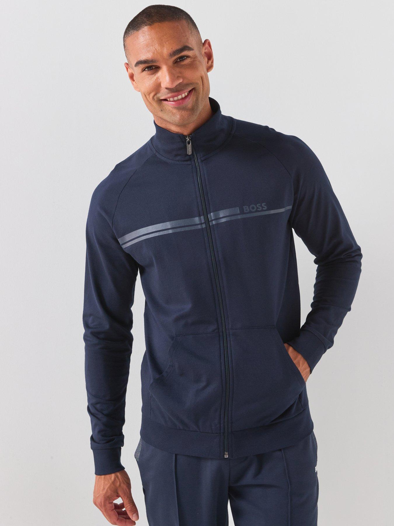 BOSS Bodywear Authentic Lounge Zip Top - Navy