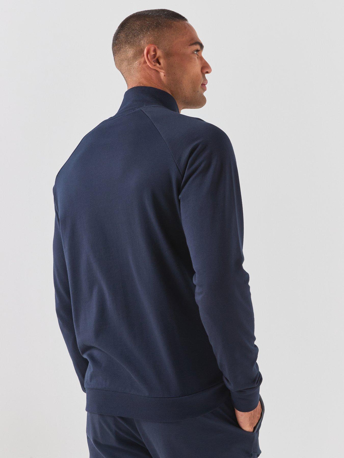 Image 2 of 5 of BOSS Bodywear Authentic Lounge Zip Top - Navy