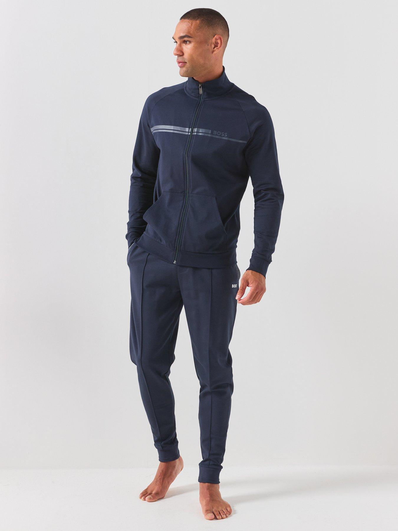Image 3 of 5 of BOSS Bodywear Authentic Lounge Zip Top - Navy