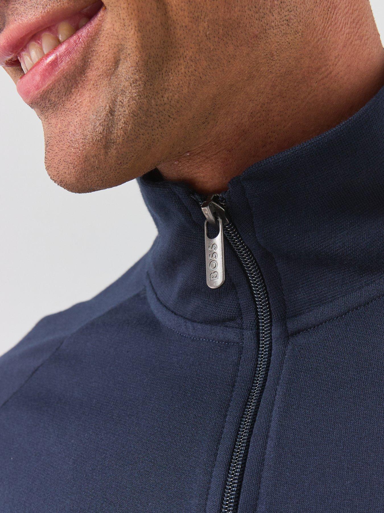 Image 5 of 5 of BOSS Bodywear Authentic Lounge Zip Top - Navy