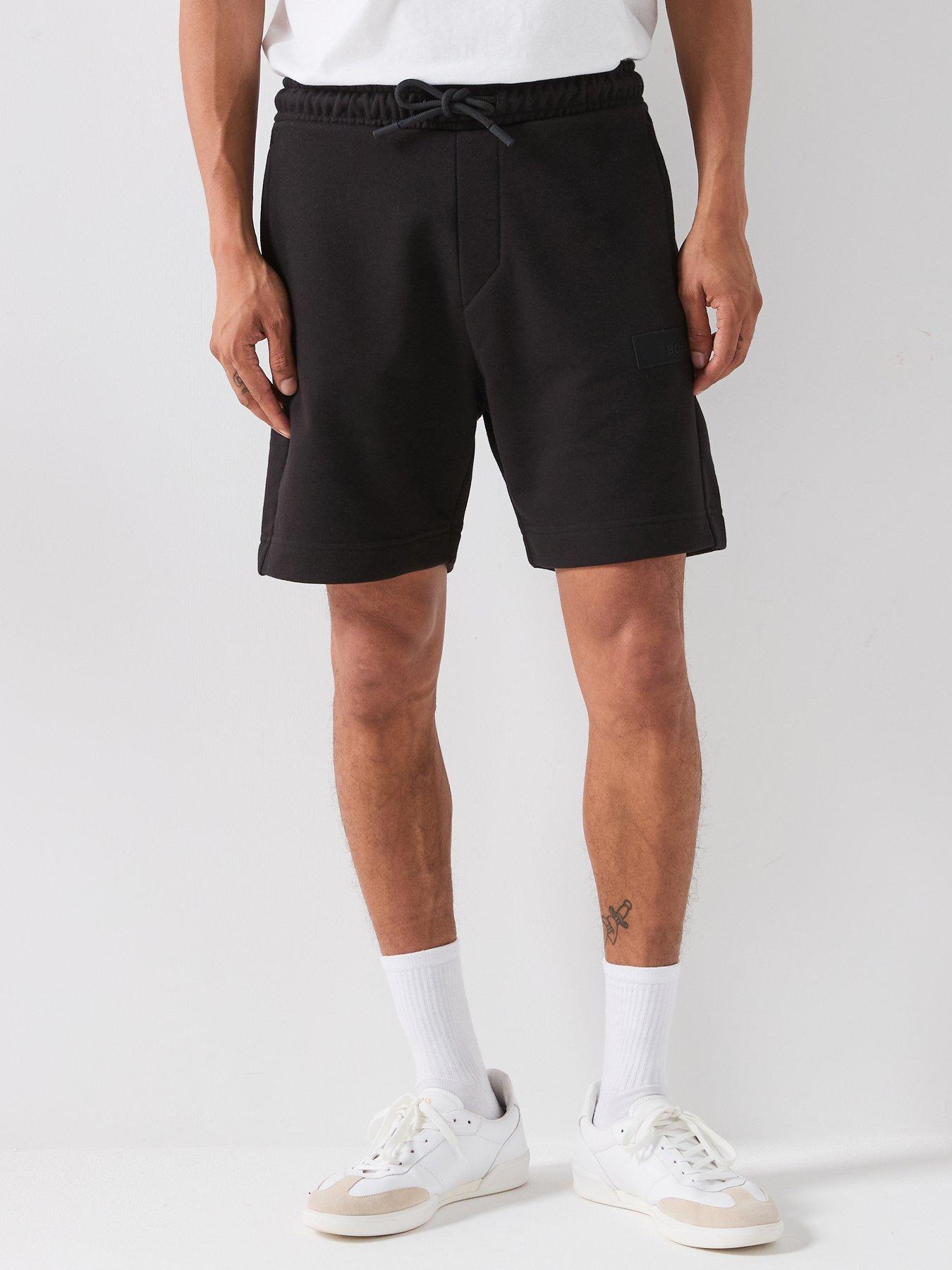 BOSS Rubber Patch Logo Sweat Shorts - Black