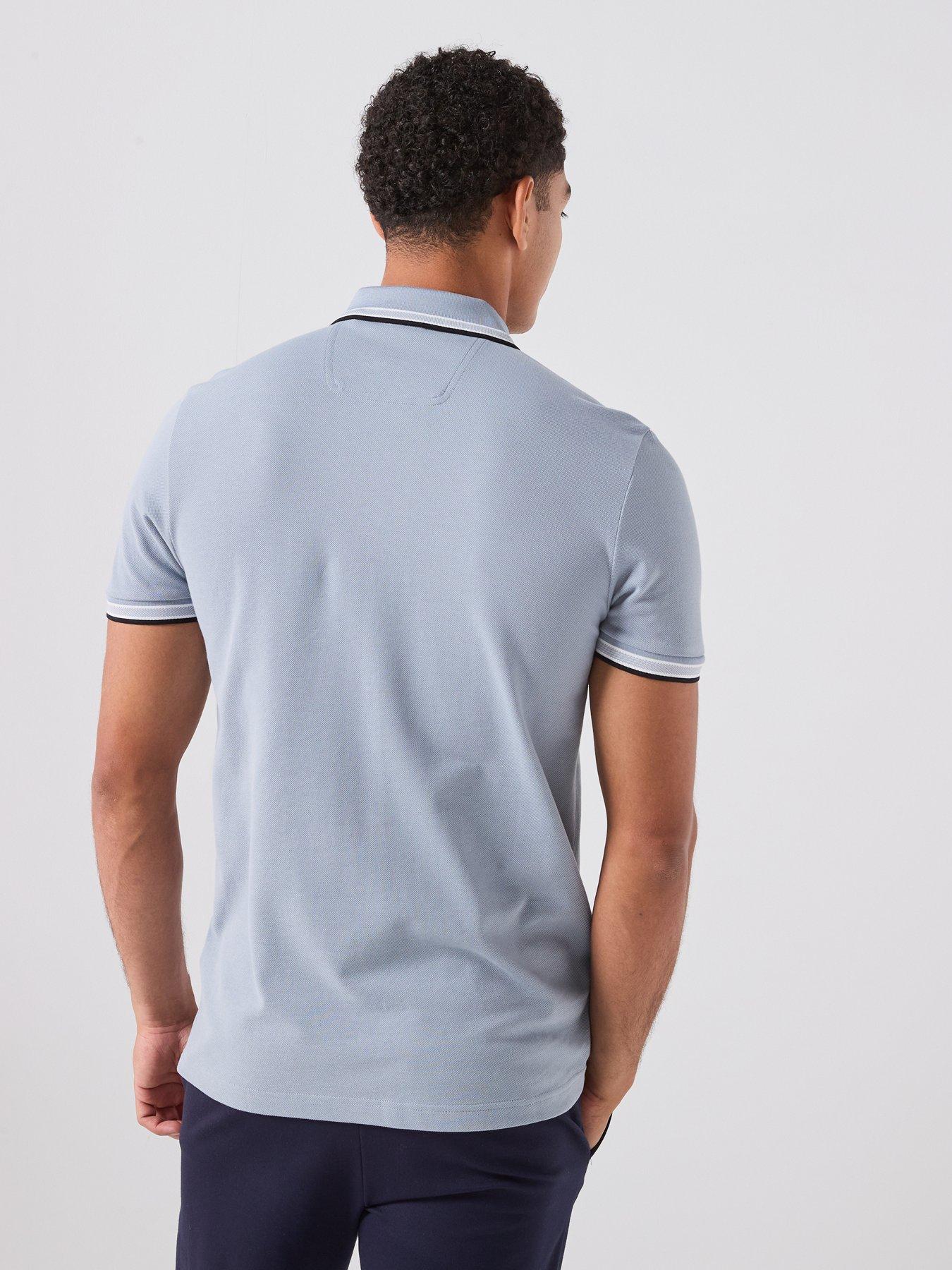 Image 2 of 6 of BOSS Paddy Regular Fit Tipping Polo Shirt - Dark Grey