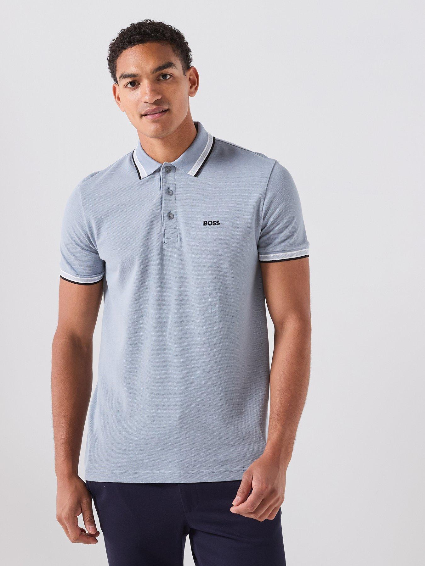 Image 5 of 6 of BOSS Paddy Regular Fit Tipping Polo Shirt - Dark Grey