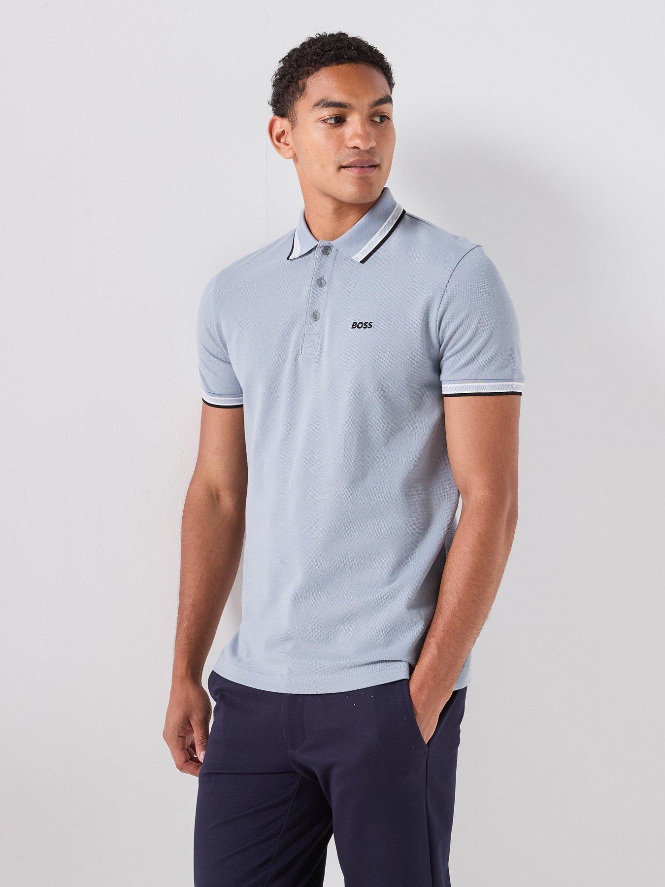 Image 6 of 6 of BOSS Paddy Regular Fit Tipping Polo Shirt - Dark Grey