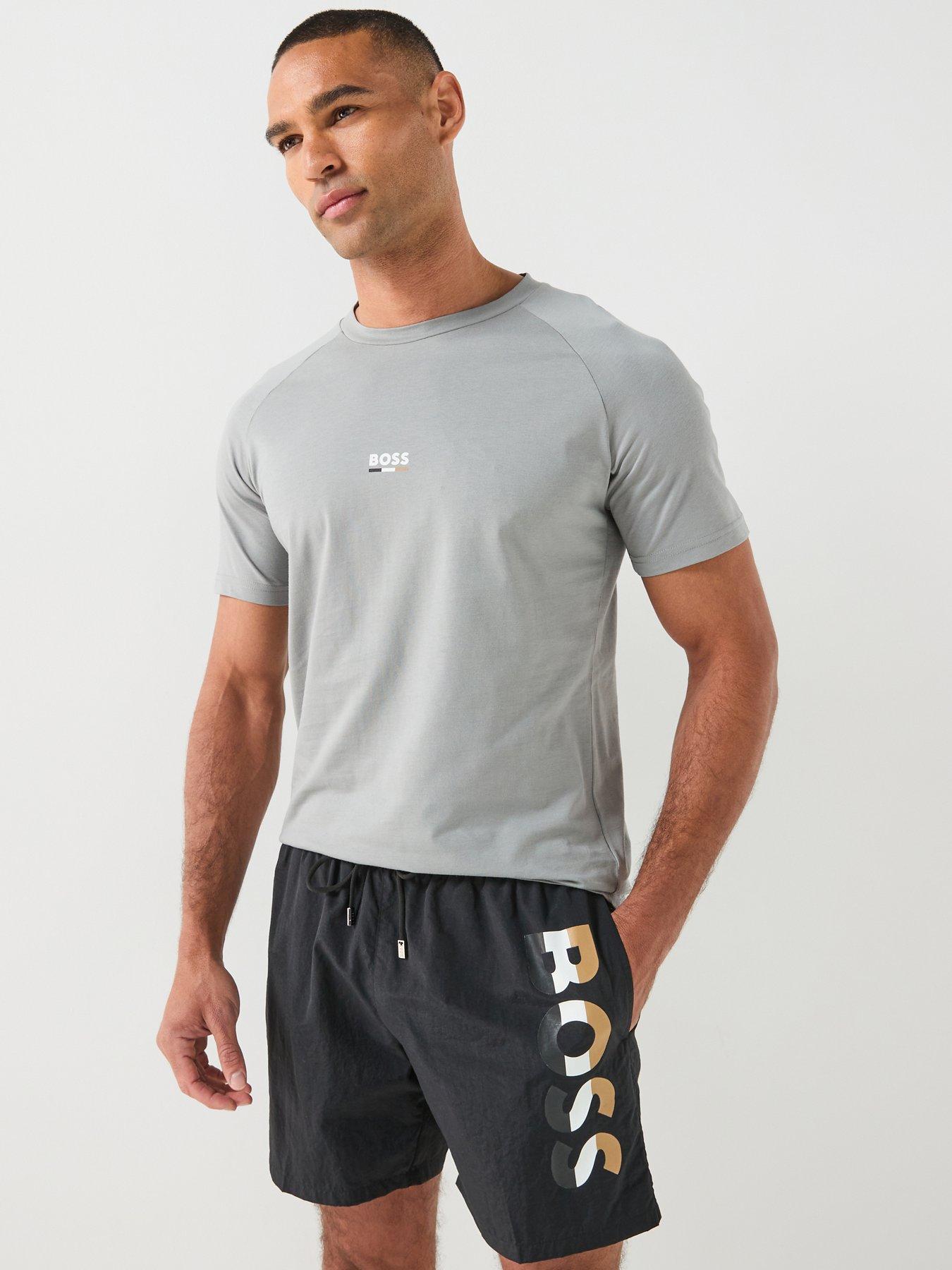 BOSS Bodywear Slim Fit Stripe T-Shirt - Grey