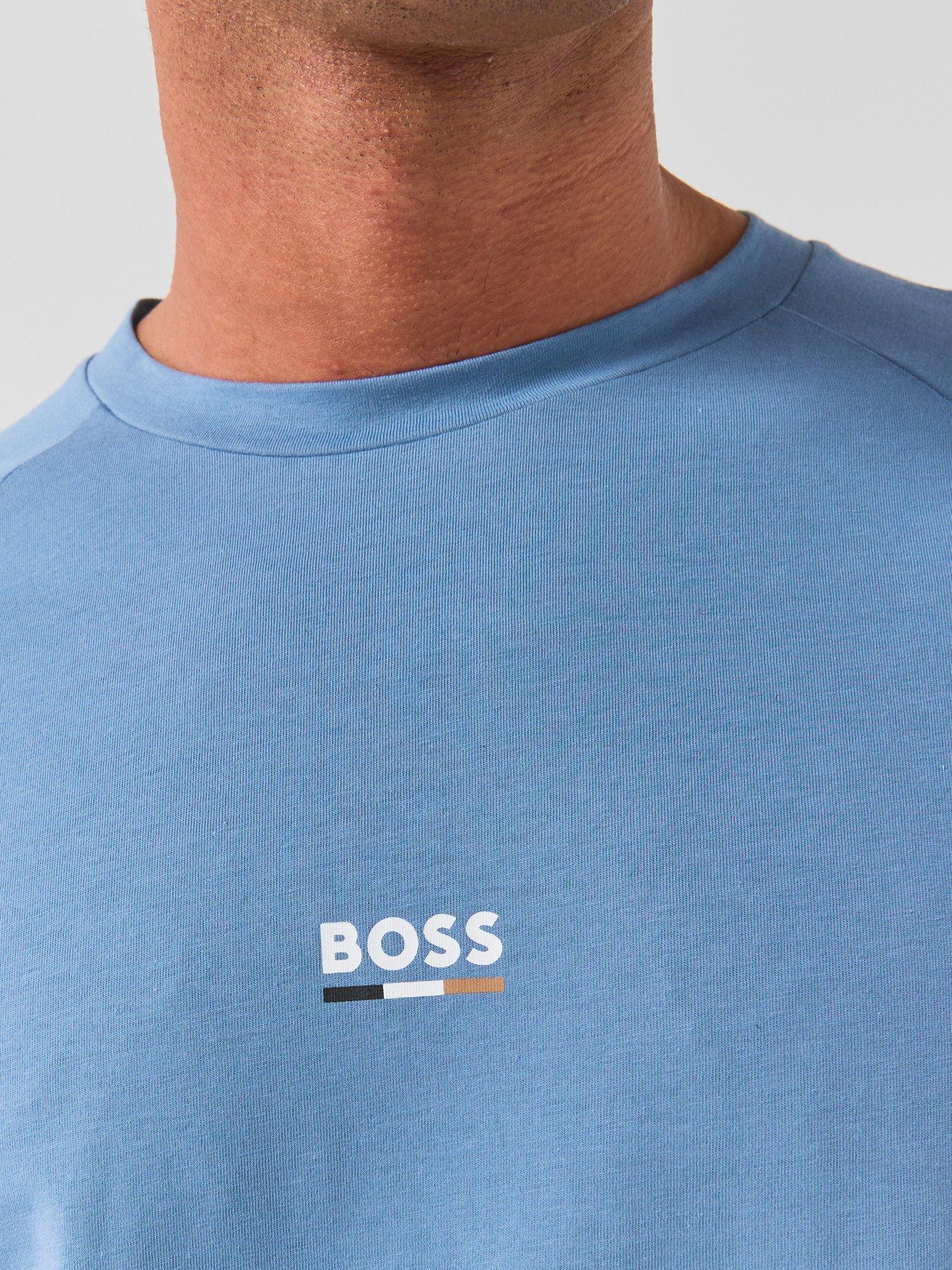 Image 5 of 5 of BOSS Bodywear Rn Slim Fit Stripe T-Shirt - Light Blue