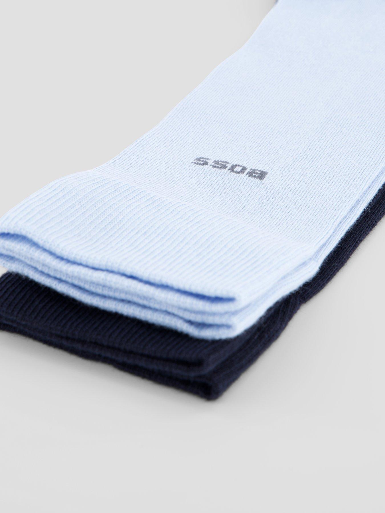 Image 3 of 3 of BOSS 2 Pack Small Logo Cotton Crew Socks - Blue