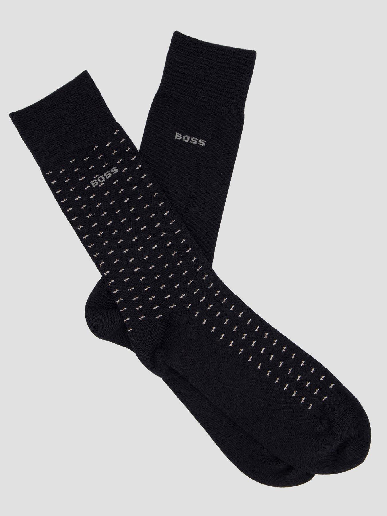 Image 2 of 3 of BOSS Bodywear 2 Pack Mini Pattern Circle Crew Socks - Black