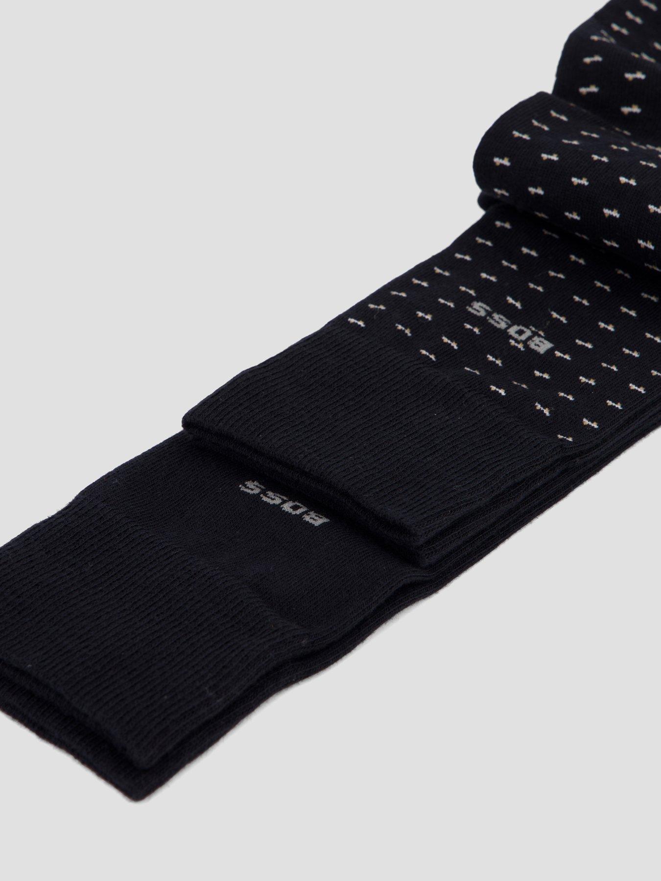 Image 3 of 3 of BOSS Bodywear 2 Pack Mini Pattern Circle Crew Socks - Black