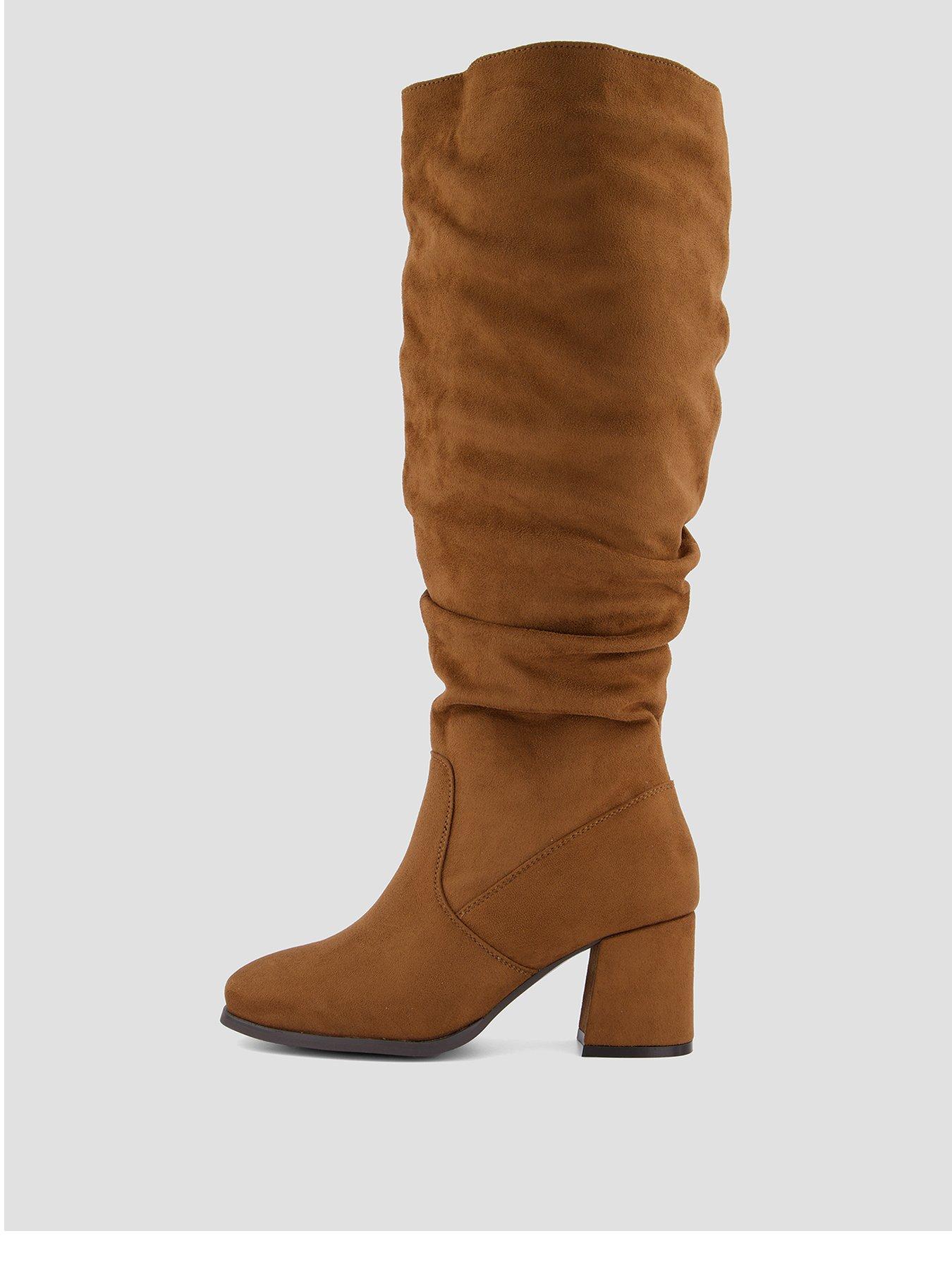 The Very Collection Extra Wide Fit Knee High Slouch Boot With Wider Fitting Calf - Tan